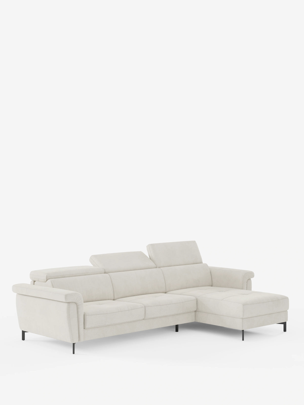 Capri sofá cama esquinero con chaise longue con canapé y reposacabezas reclinables -en tejido antimanchas elegante T30