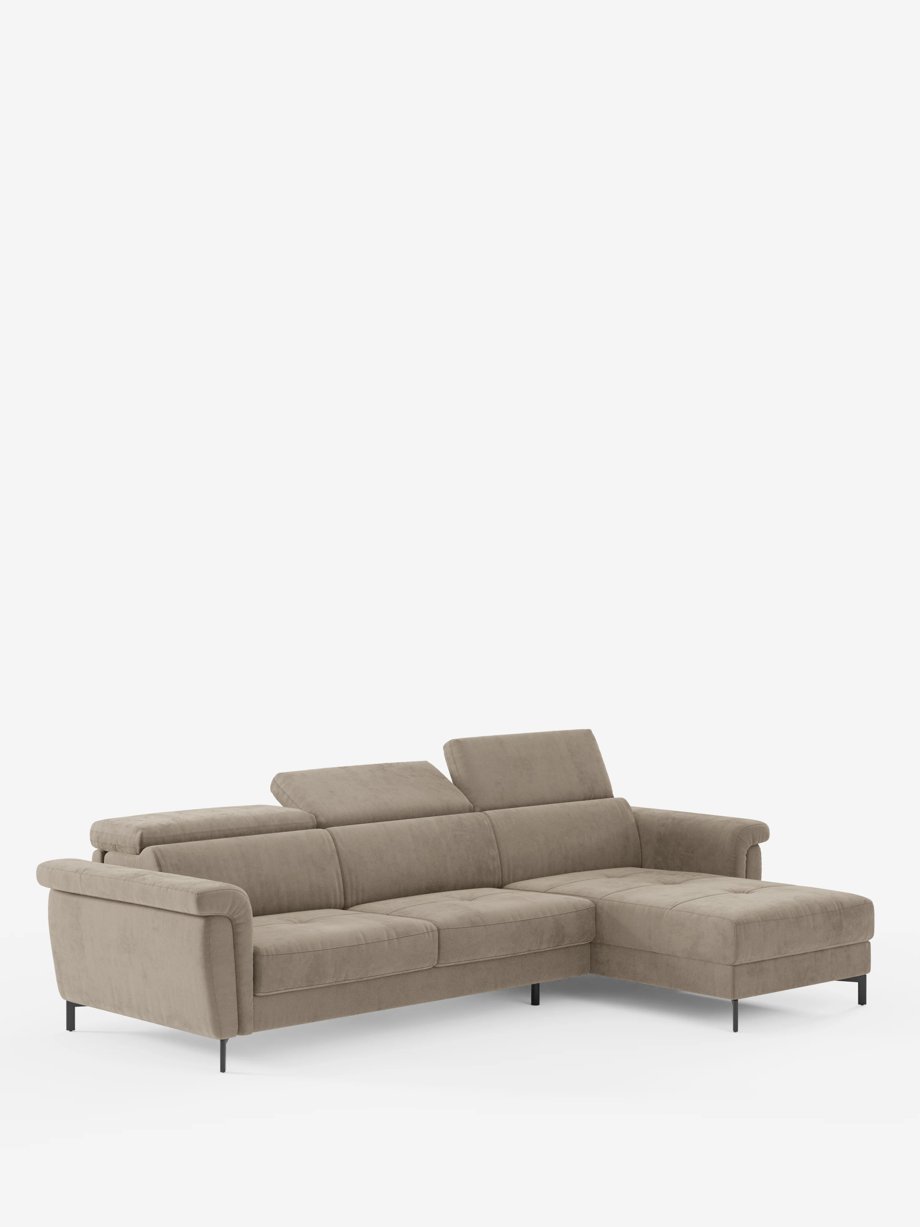 Capri sofá cama esquinero con chaise longue con canapé y reposacabezas reclinables -en tejido antimanchas elegante T30