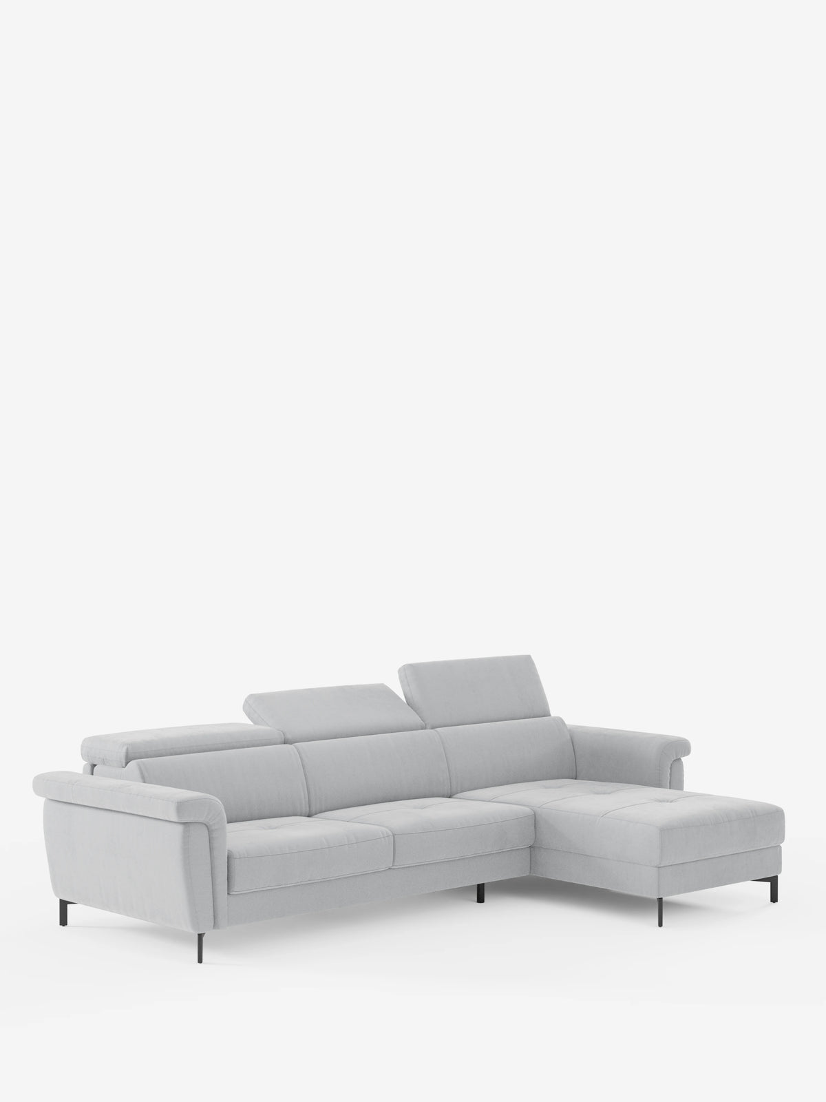 Capri sofá cama esquinero con chaise longue con canapé y reposacabezas reclinables -en tejido antimanchas elegante T30