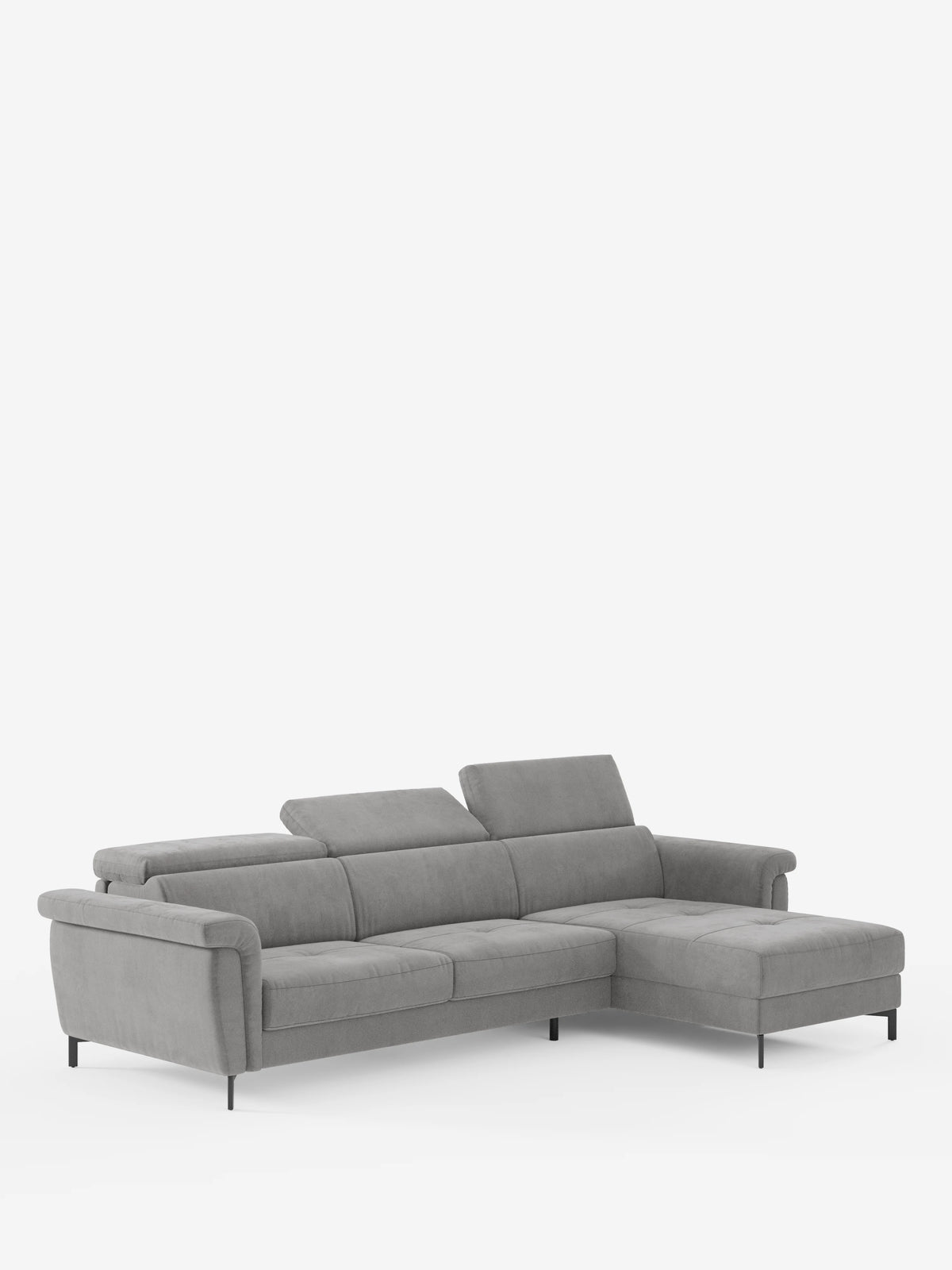 Capri sofá cama esquinero con chaise longue con canapé y reposacabezas reclinables -en tejido antimanchas elegante T30