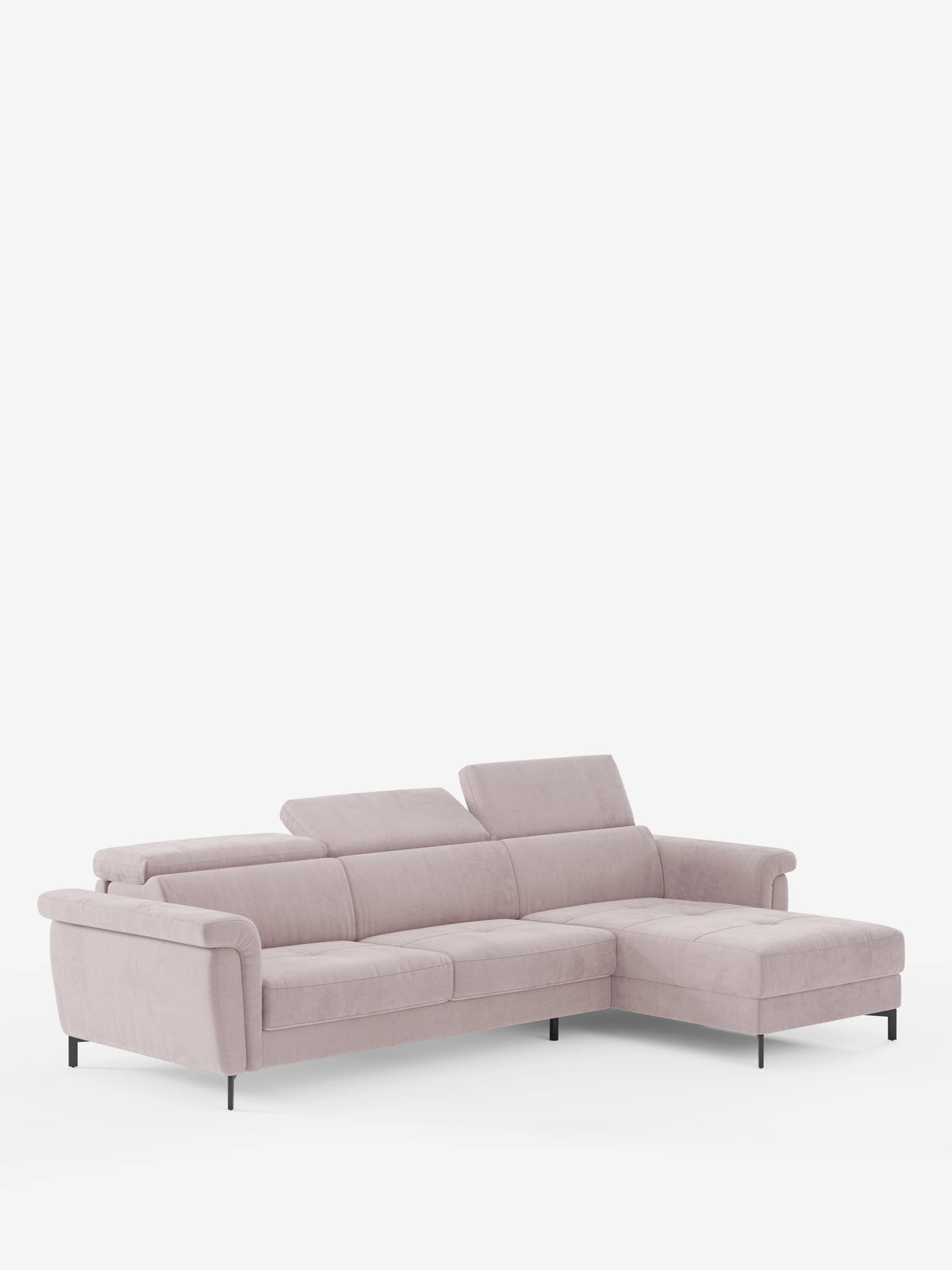 Capri sofá cama esquinero con chaise longue con canapé y reposacabezas reclinables -en tejido antimanchas elegante T30