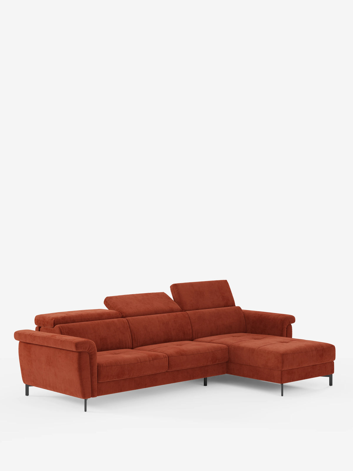 Capri sofá cama esquinero con chaise longue con canapé y reposacabezas reclinables -en tejido antimanchas elegante T30