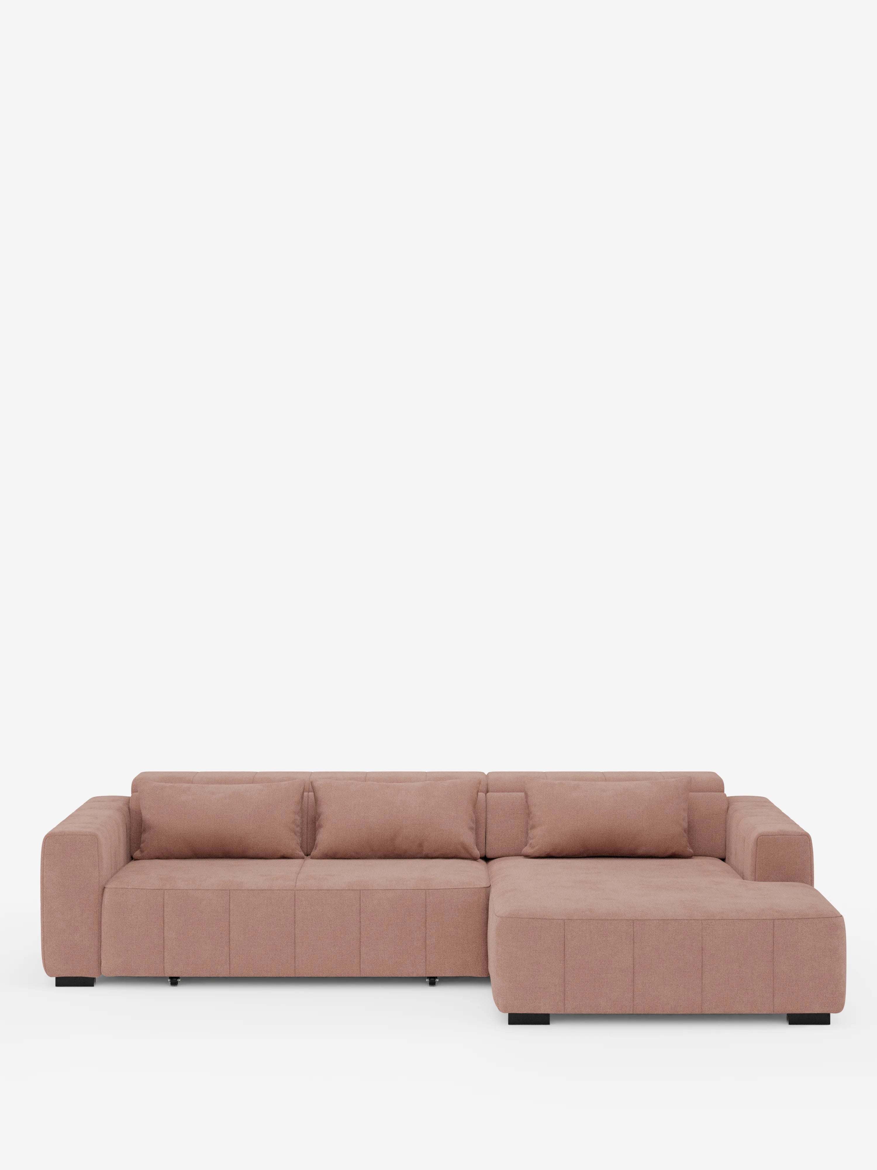Doric Sofá esquinero con chaise longue y asientos extensibles con relax eléctrico - reposacabezas reclinables en tejido antimanchas T23