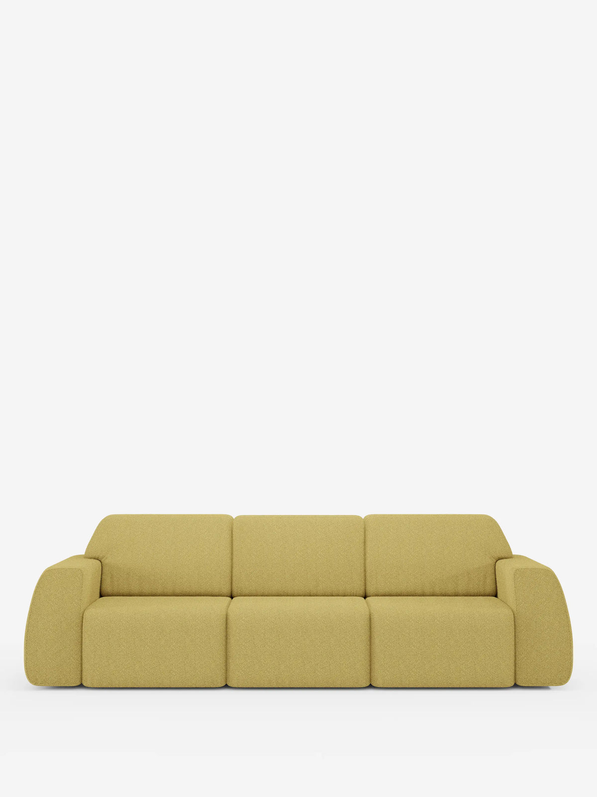 Vi presentiamo il divano Orbit con 3 sedute scorrevoli e allungabili di divitt.sbs, un divano a tre posti dal design moderno e minimalista, rivestito in tessuto effetto cotone di colore giallo tenue (T33), facile da pulire. Progettato con sedute scorrevoli indipendenti per un comfort personalizzabile, questo divano presenta braccioli arrotondati e bassi e uno schienale ribassato. Il modello Orbit è completamente sfoderabile per una manutenzione senza problemi ed è presentato su uno sfondo bianco a tinta