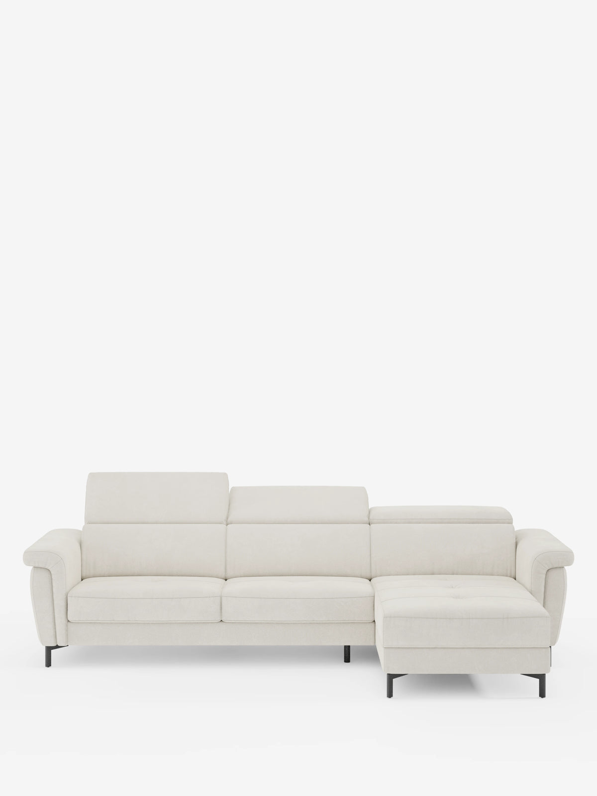 Capri sofá cama esquinero con chaise longue con canapé y reposacabezas reclinables -en tejido antimanchas elegante T30