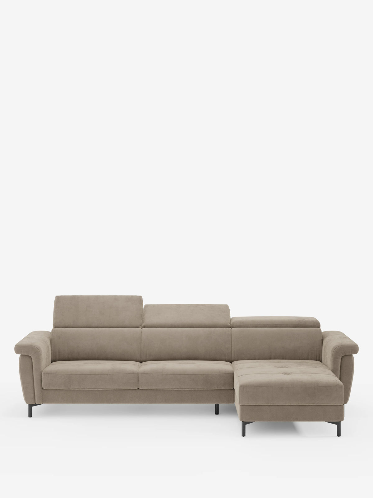 Capri sofá cama esquinero con chaise longue con canapé y reposacabezas reclinables -en tejido antimanchas elegante T30