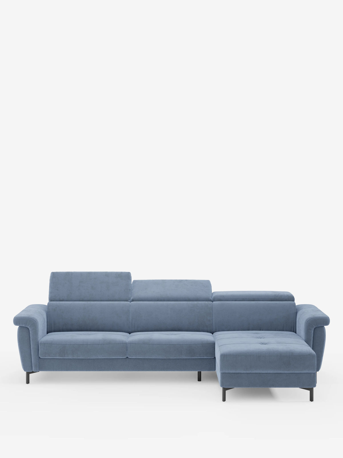 Capri sofá cama esquinero con chaise longue con canapé y reposacabezas reclinables -en tejido antimanchas elegante T30