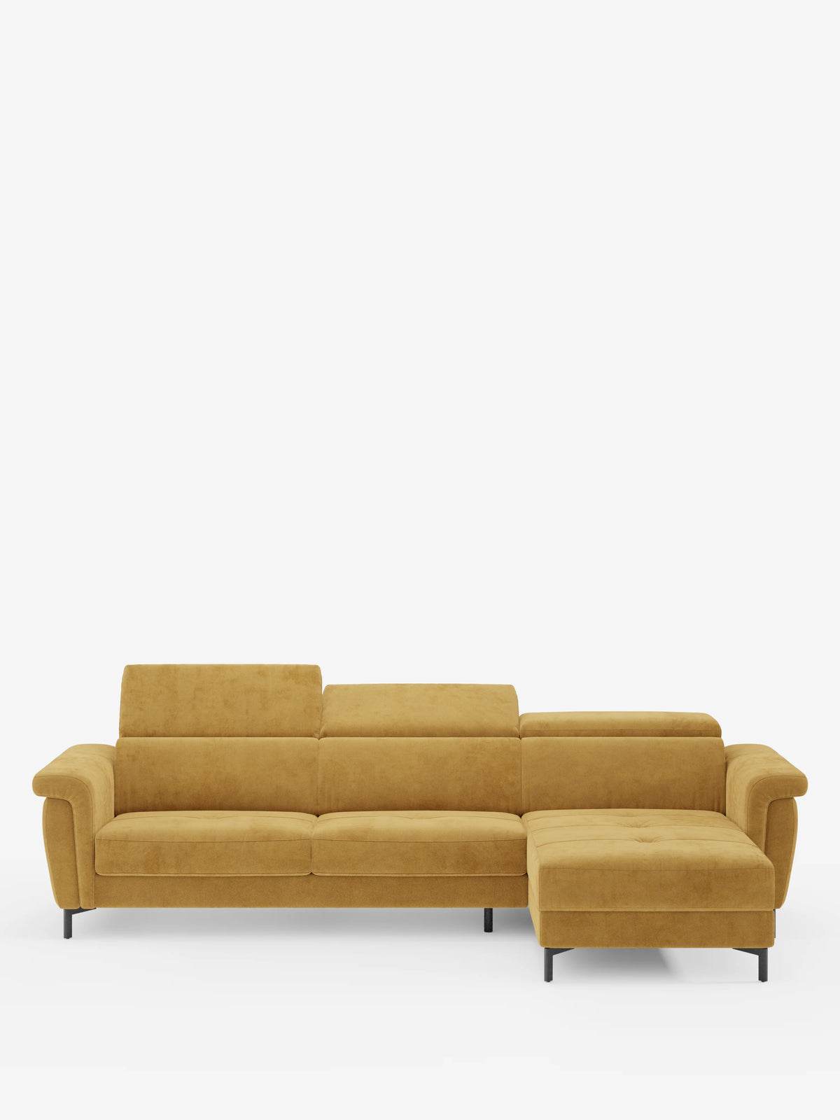 Capri sofá cama esquinero con chaise longue con canapé y reposacabezas reclinables -en tejido antimanchas elegante T30