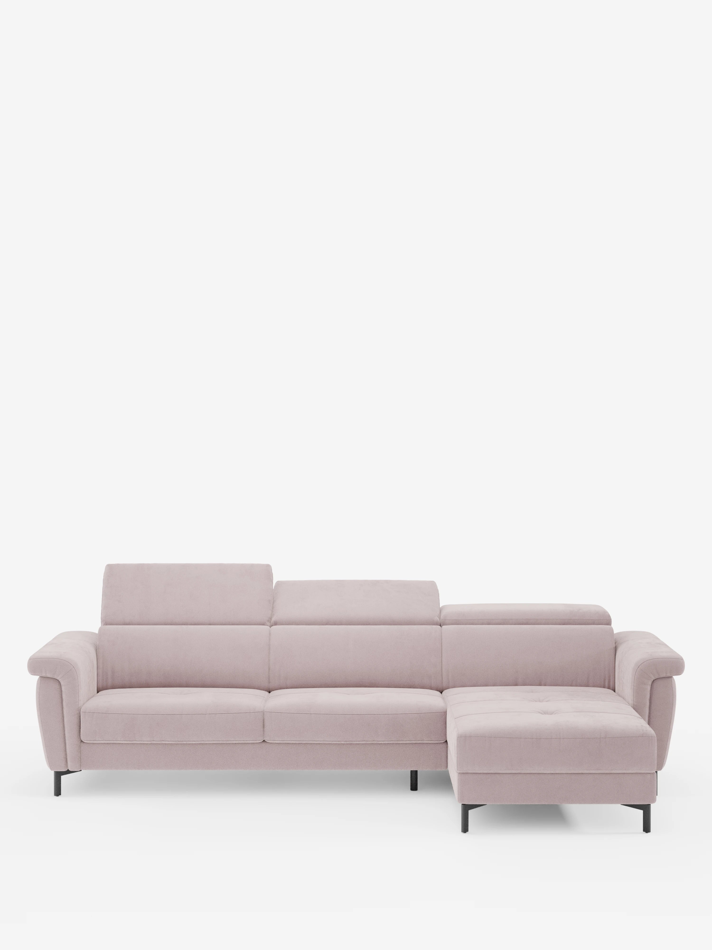 Capri sofá cama esquinero con chaise longue con canapé y reposacabezas reclinables -en tejido antimanchas elegante T30