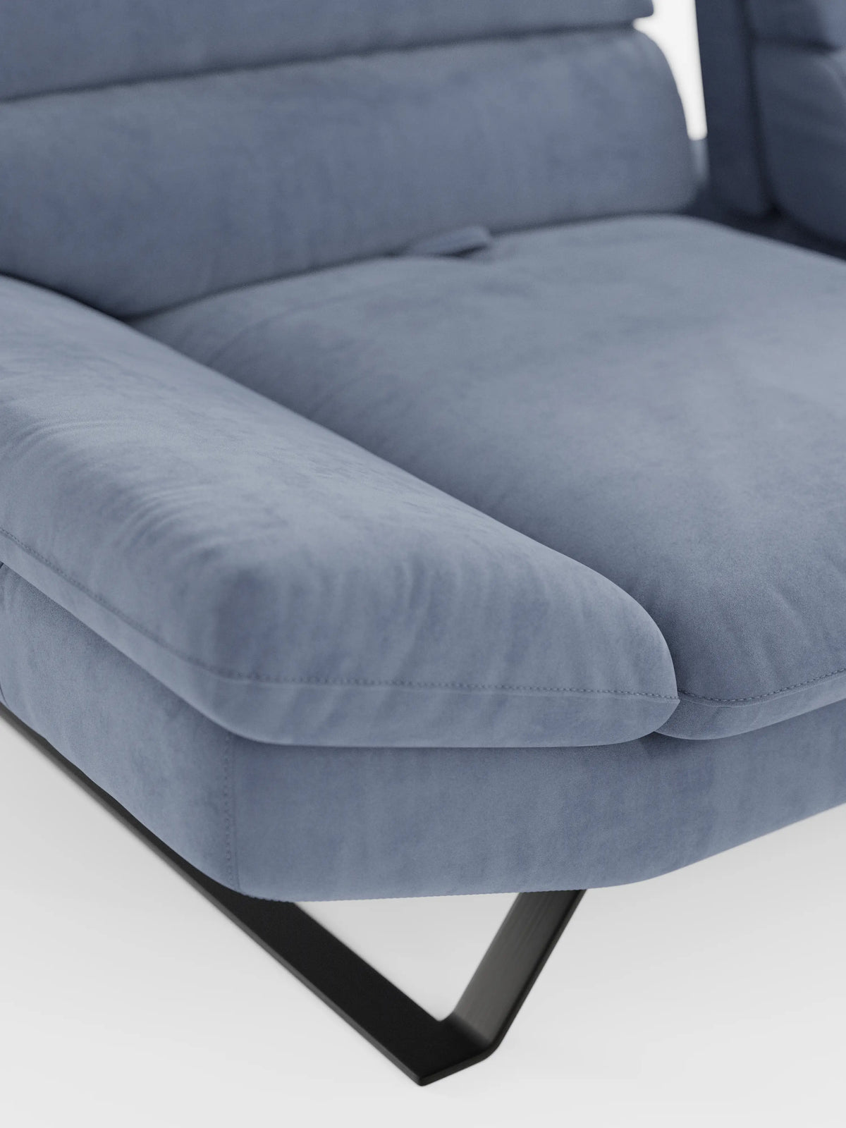 Eclipse corner sofa with chaise longue and sliding backrests in stain-resistant technical microfiber T11