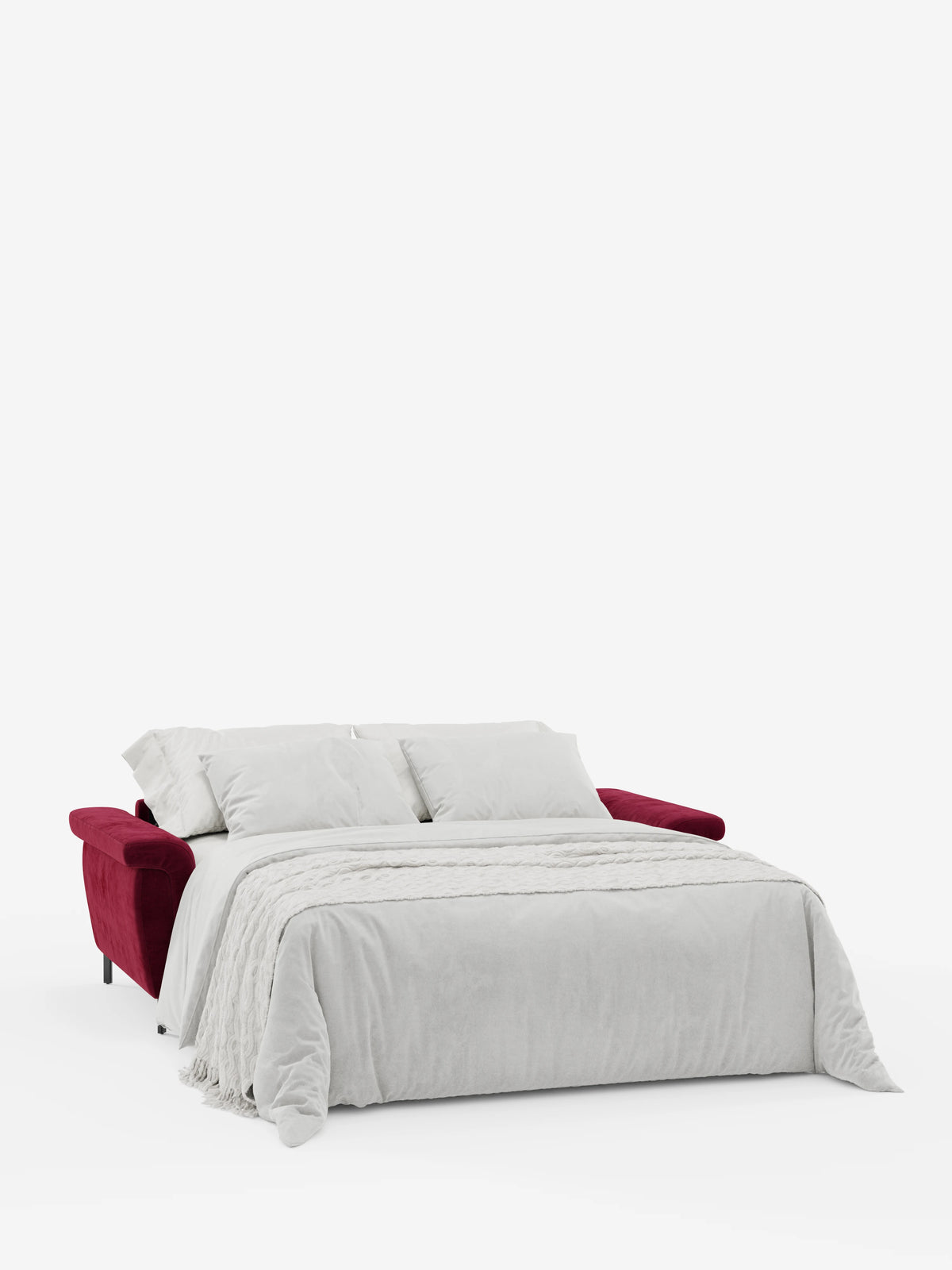 Capri – Design-Schlafsofa mit hohen Füßen – verstellbare Kopfstützen aus edlem, fleckenabweisendem Stoff in Samtstoff T30