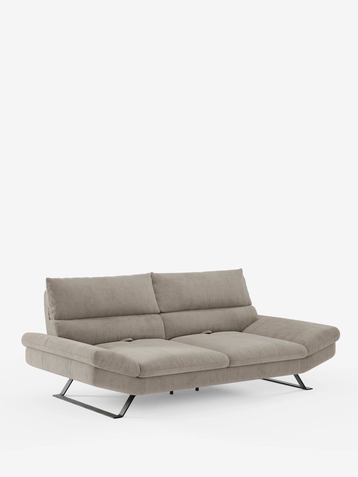 Il divano Eclipse dal design moderno a 2 e 3 posti di divitt.sbs, qui presentato nell’elegante microfibra T11 resistente alle macchie, è dotato di due cuscini dello schienale con schienali traslanti per un comfort ideale. Gli ampi braccioli e le gambe in metallo nero altamente reclinabili completano la sua silhouette minimalista, mentre il morbido rivestimento e i bordi delicatamente arrotondati lo rendono perfetto per gli spazi abitativi contemporanei.