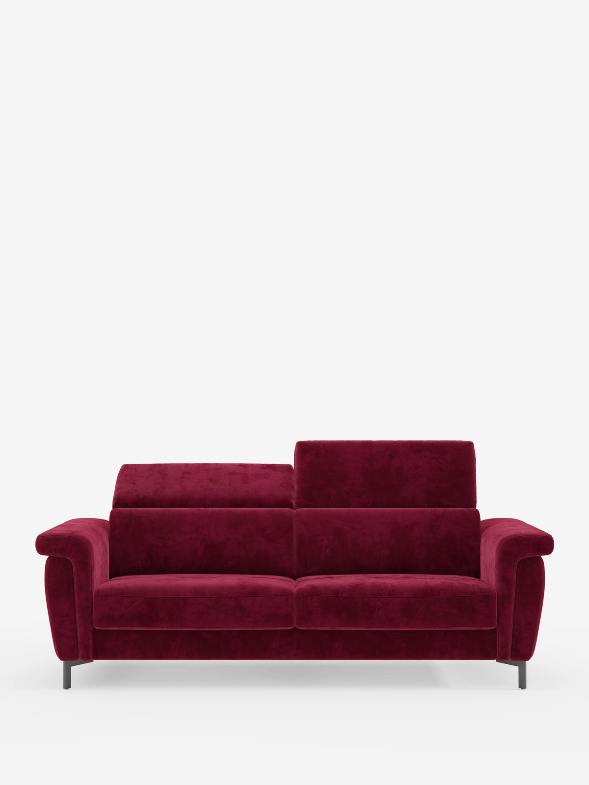 Capri – Design-Schlafsofa mit hohen Füßen – verstellbare Kopfstützen aus edlem, fleckenabweisendem Stoff in Samtstoff T30