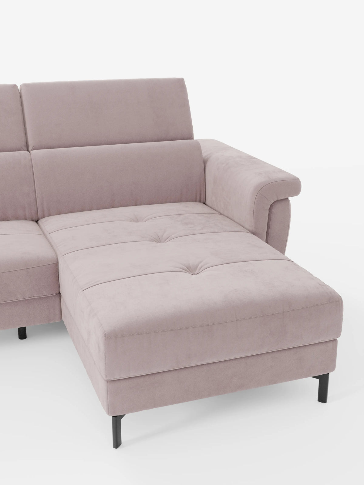 Capri sofá cama esquinero con chaise longue con canapé y reposacabezas reclinables -en tejido antimanchas elegante T30