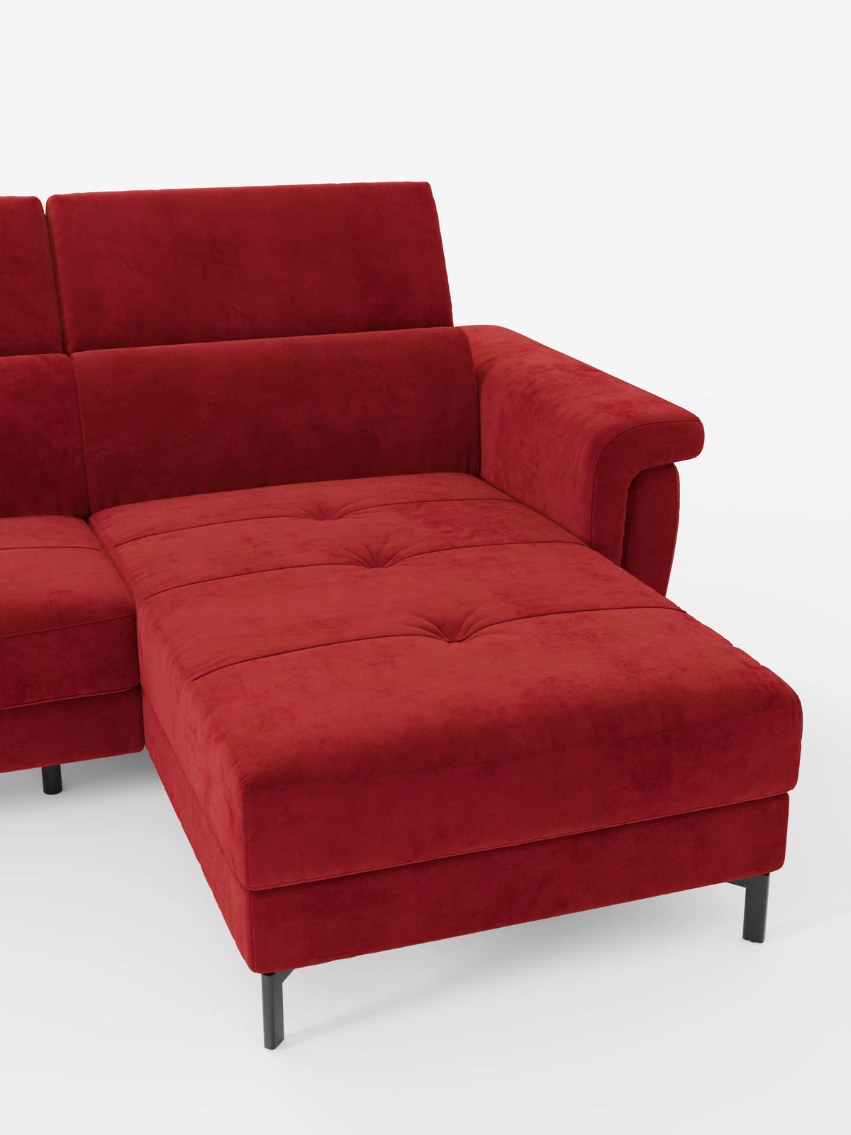 Capri sofá cama esquinero con chaise longue con canapé y reposacabezas reclinables -en tejido antimanchas elegante T30