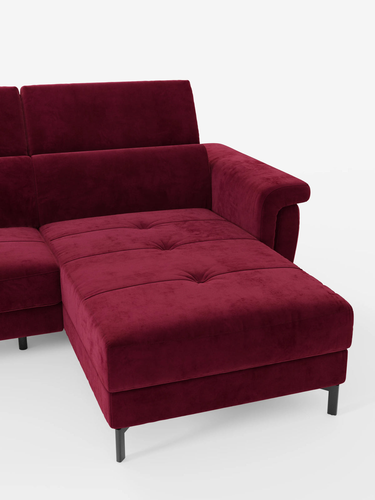 Capri sofá cama esquinero con chaise longue con canapé y reposacabezas reclinables -en tejido antimanchas elegante T30