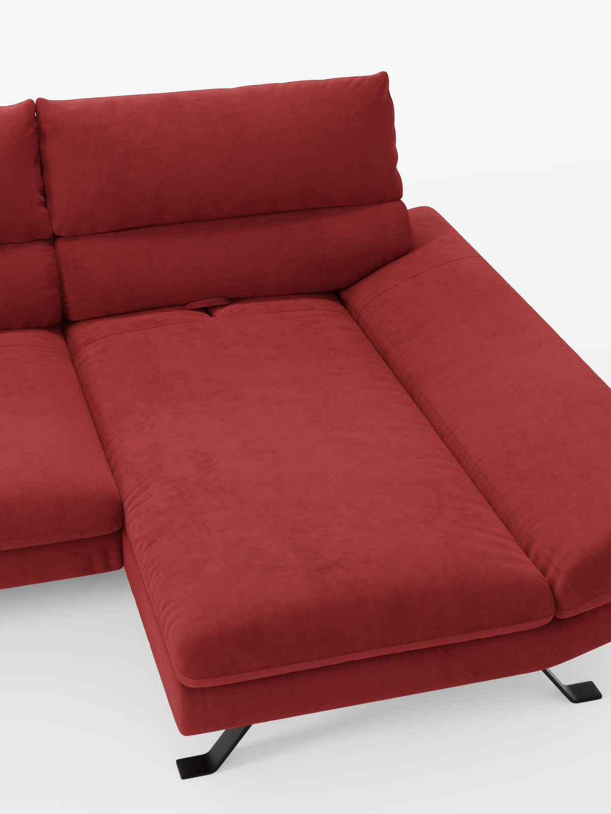 Eclipse corner sofa with chaise longue and sliding backrests in stain-resistant technical microfiber T11