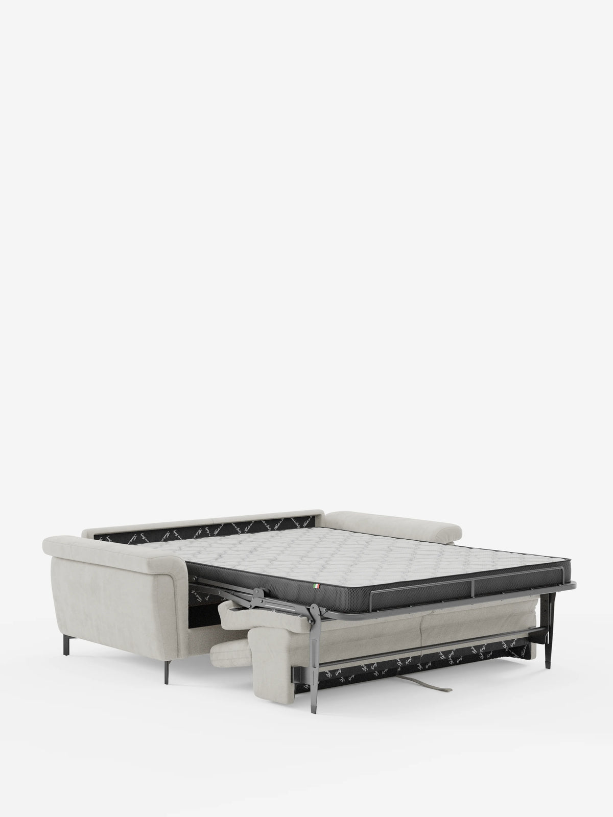 Capri – Design-Schlafsofa mit hohen Füßen – verstellbare Kopfstützen aus edlem, fleckenabweisendem Stoff in Samtstoff T30