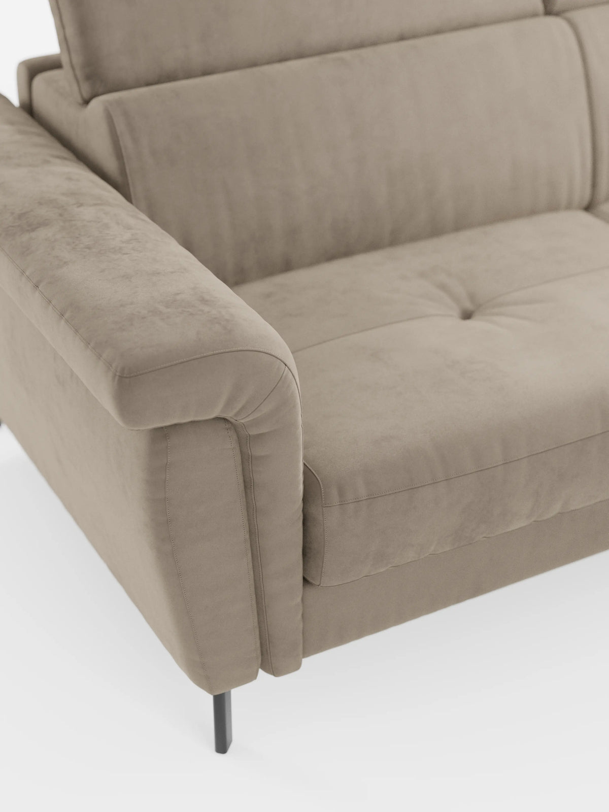 Capri sofá cama esquinero con chaise longue con canapé y reposacabezas reclinables -en tejido antimanchas elegante T30