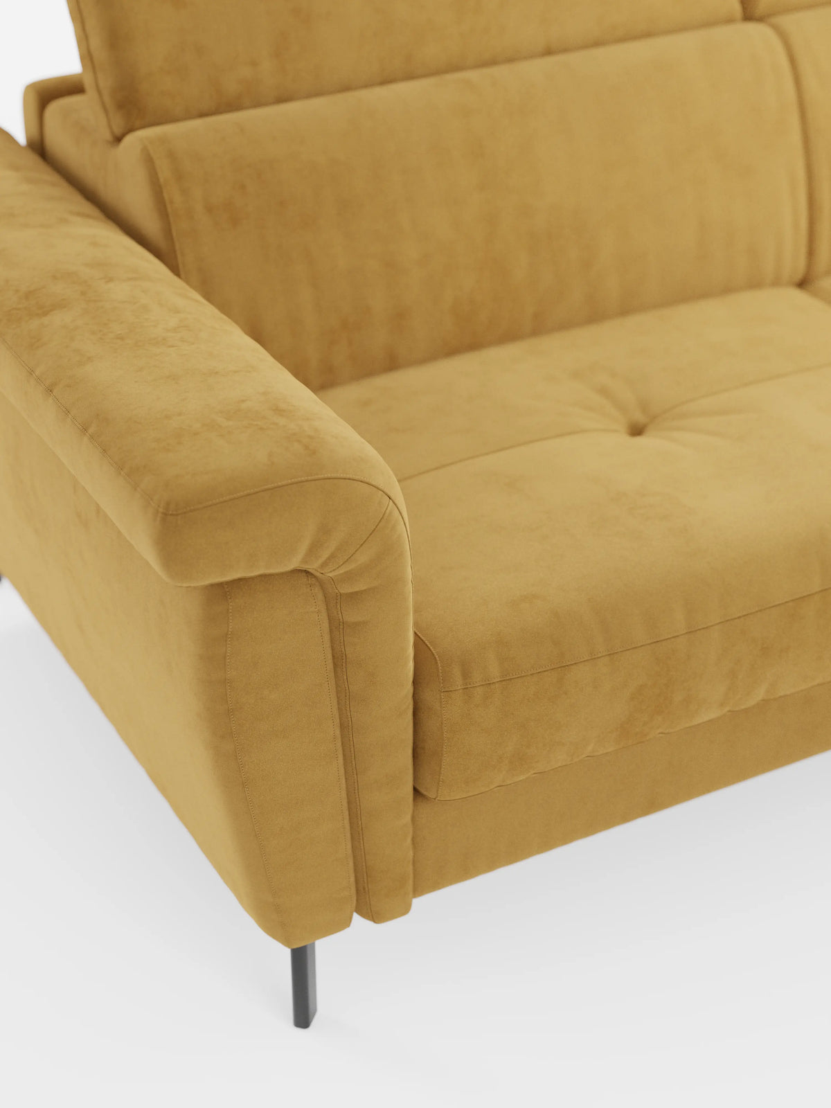 Capri sofá cama esquinero con chaise longue con canapé y reposacabezas reclinables -en tejido antimanchas elegante T30