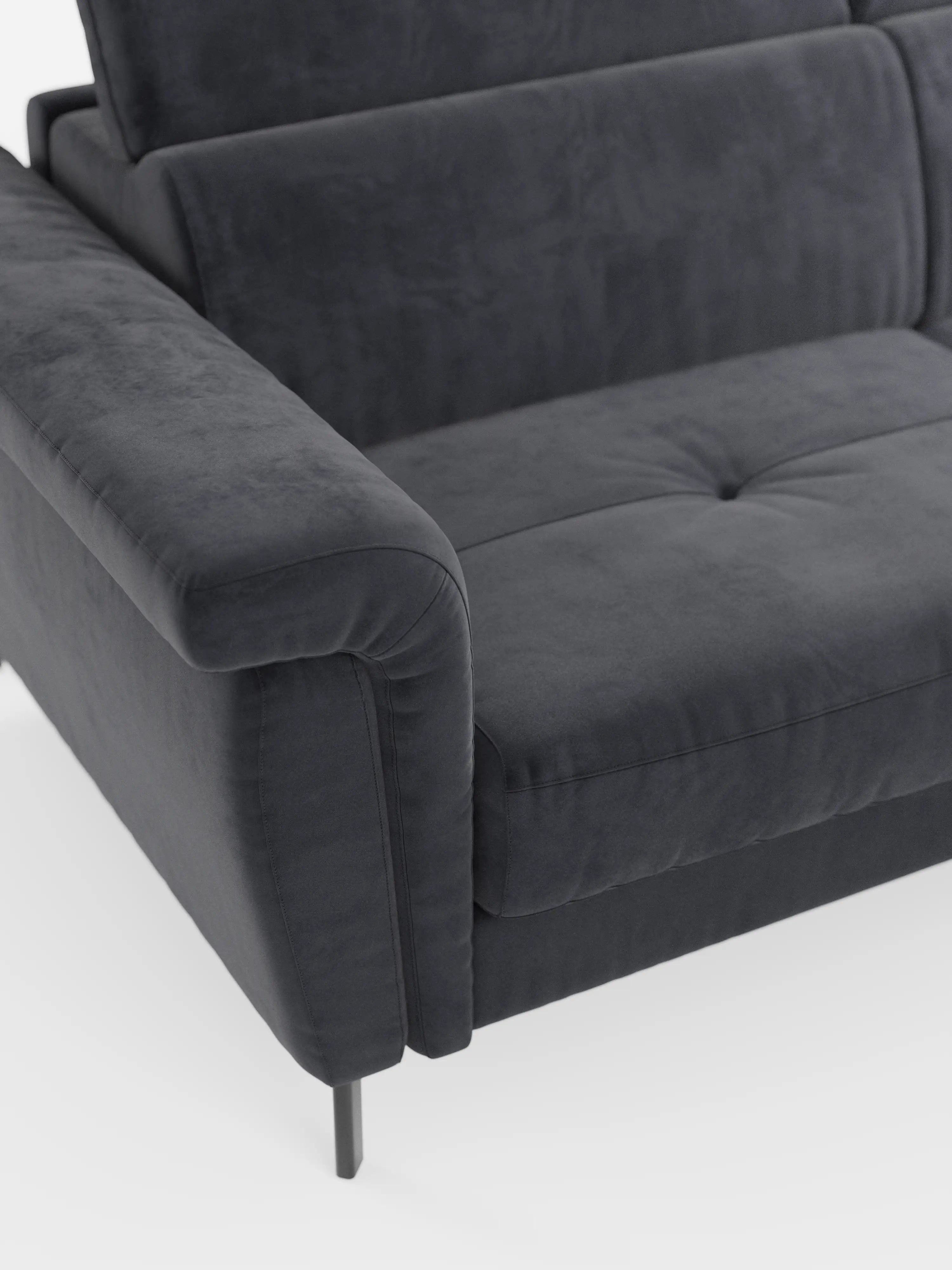 Capri sofá cama esquinero con chaise longue con canapé y reposacabezas reclinables -en tejido antimanchas elegante T30