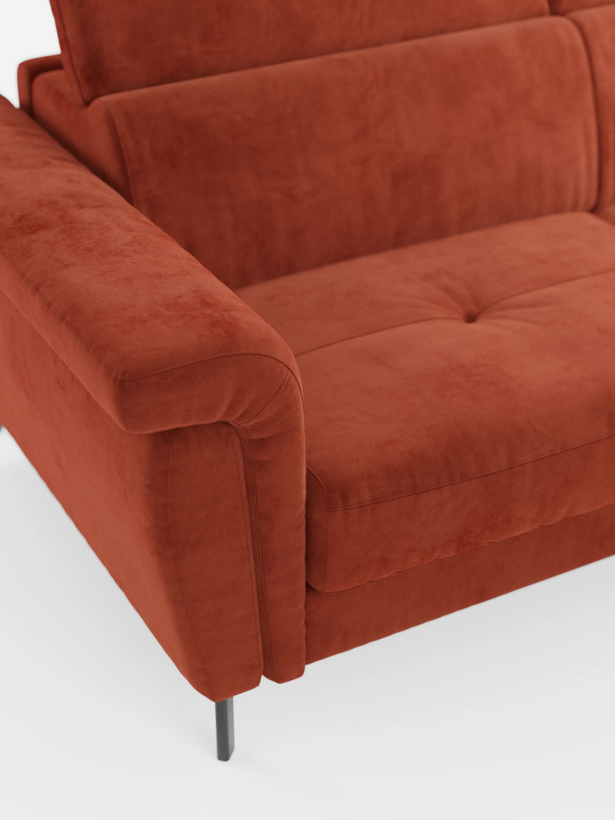 Capri sofá cama esquinero con chaise longue con canapé y reposacabezas reclinables -en tejido antimanchas elegante T30