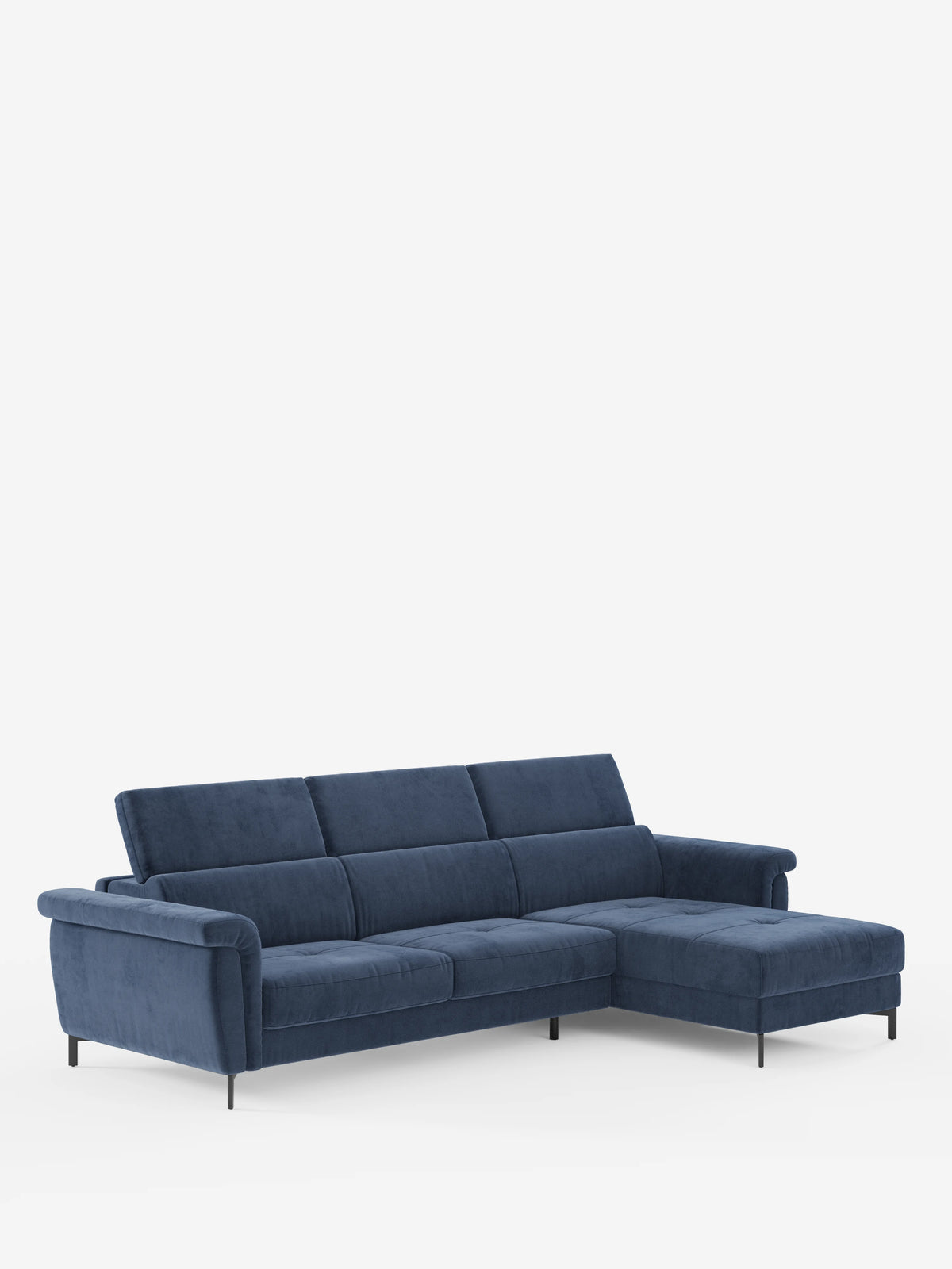 Capri sofá cama esquinero con chaise longue con canapé y reposacabezas reclinables -en tejido antimanchas elegante T30