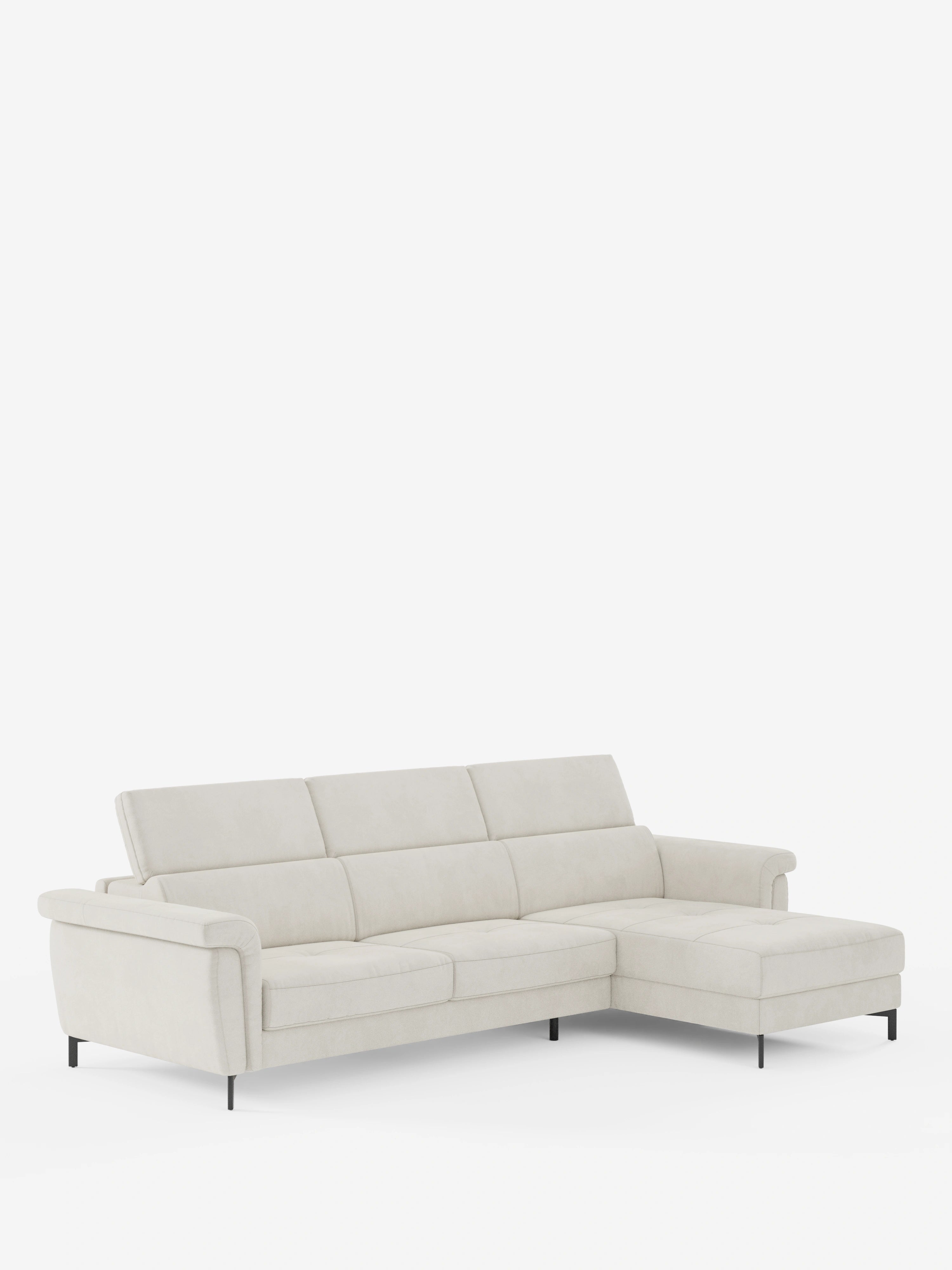 Capri sofá cama esquinero con chaise longue con canapé y reposacabezas reclinables -en tejido antimanchas elegante T30