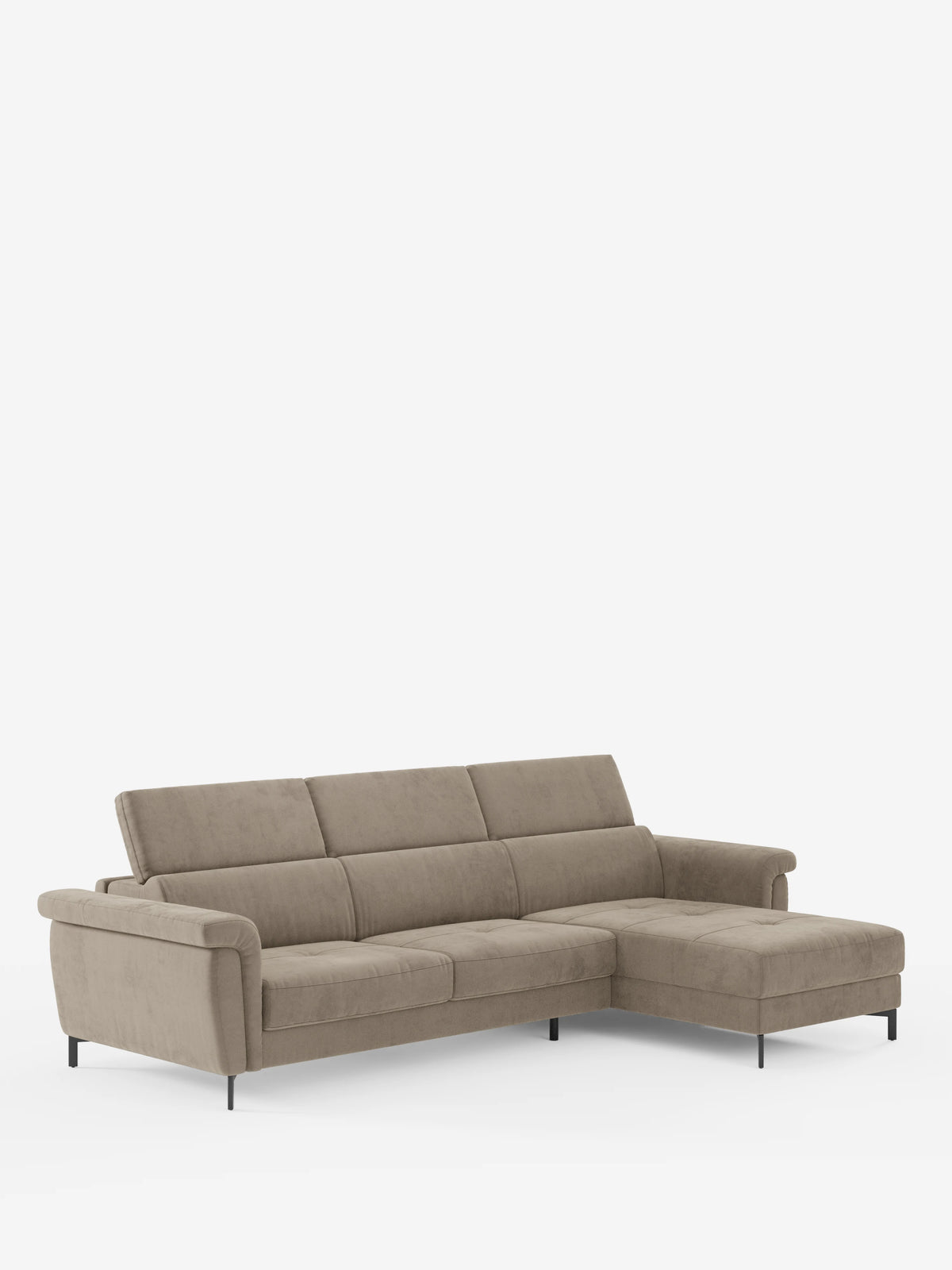Capri sofá cama esquinero con chaise longue con canapé y reposacabezas reclinables -en tejido antimanchas elegante T30