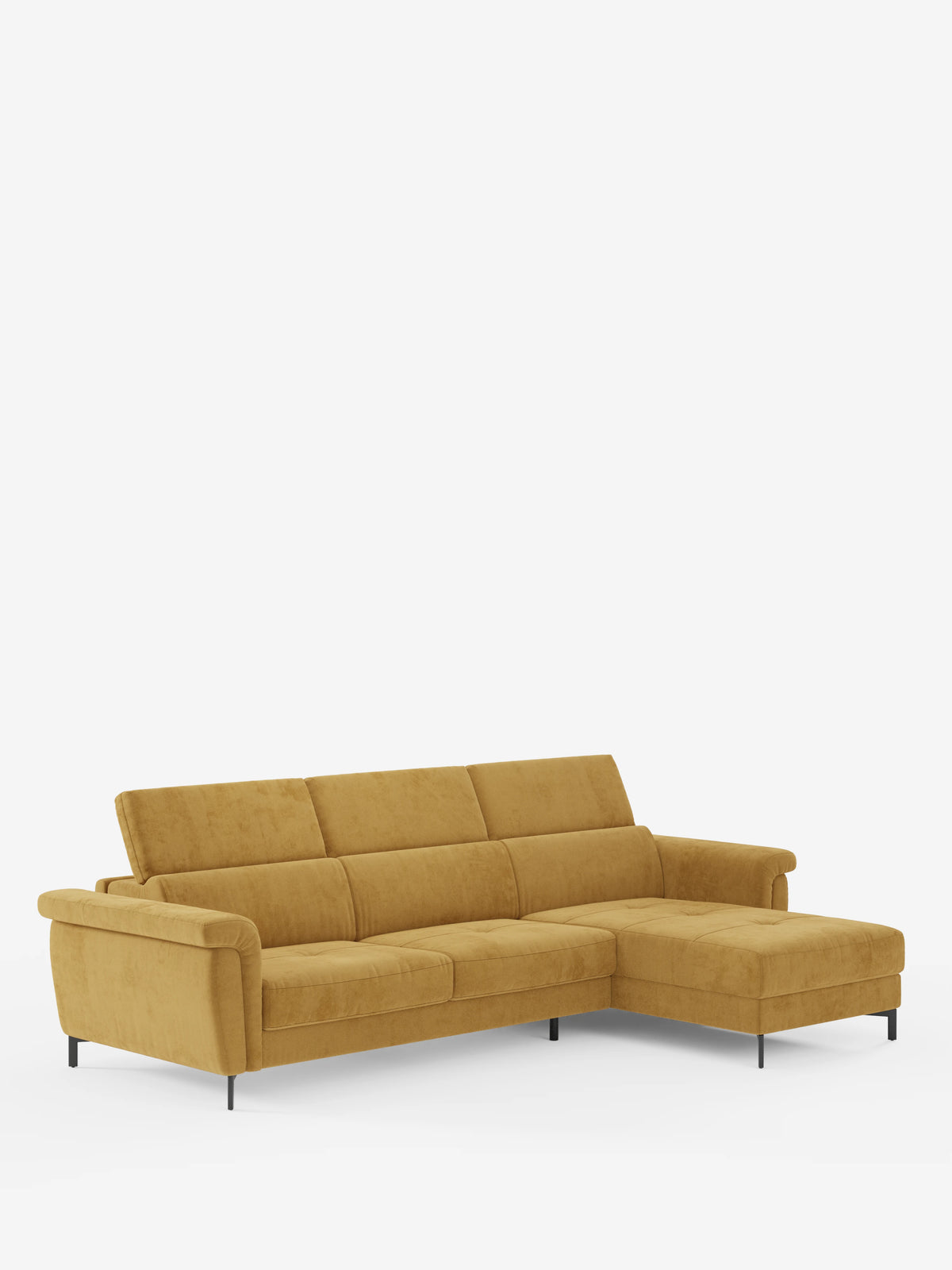 Capri sofá cama esquinero con chaise longue con canapé y reposacabezas reclinables -en tejido antimanchas elegante T30