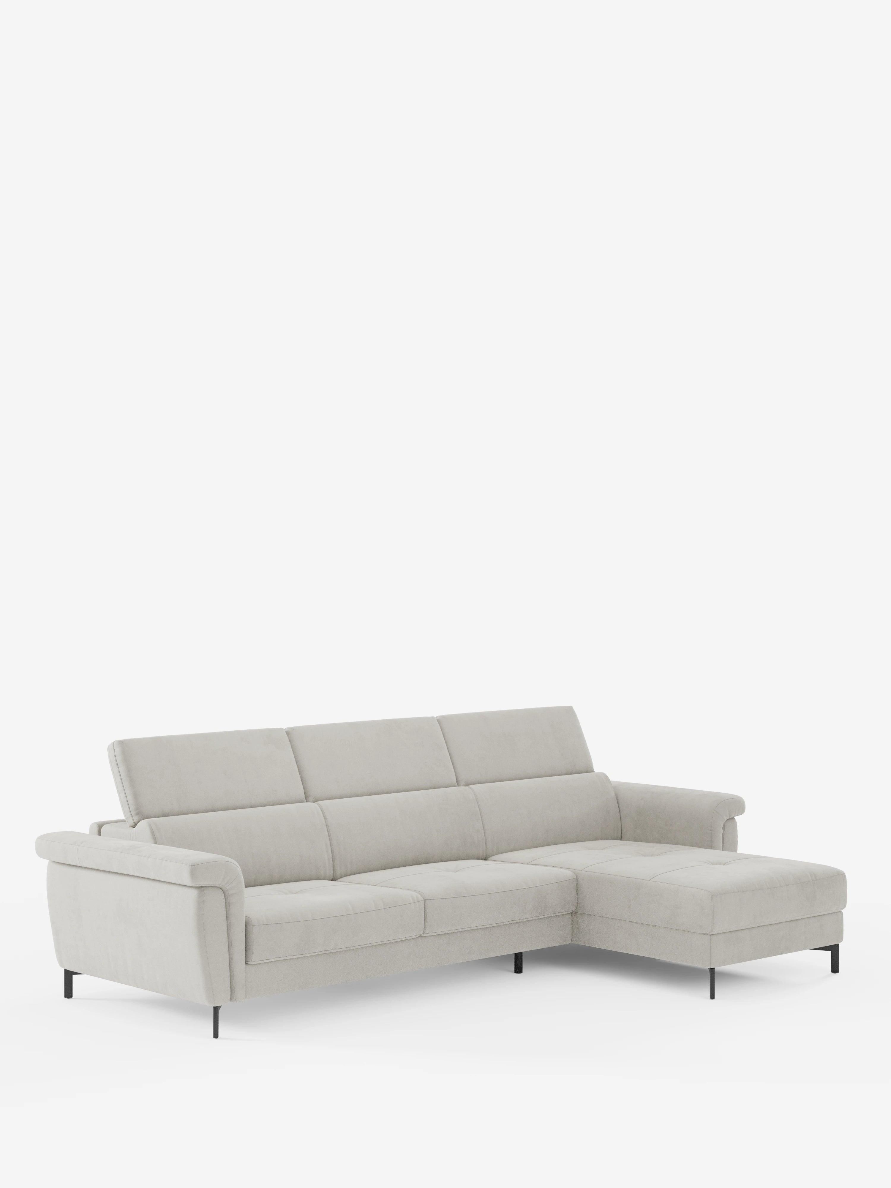 Capri sofá cama esquinero con chaise longue con canapé y reposacabezas reclinables -en tejido antimanchas elegante T30