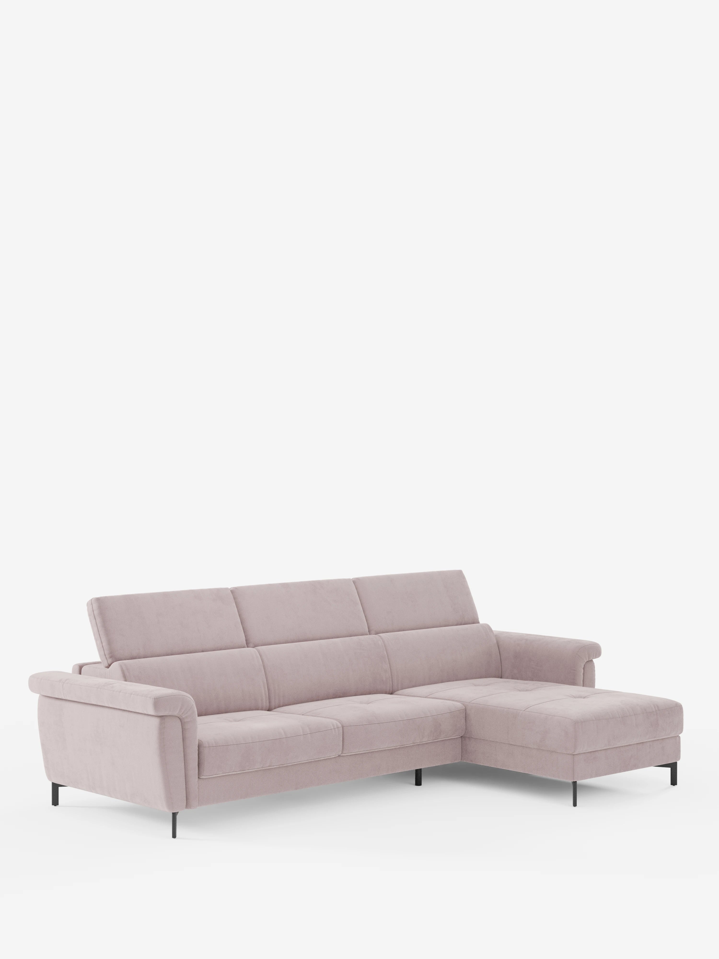Capri sofá cama esquinero con chaise longue con canapé y reposacabezas reclinables -en tejido antimanchas elegante T30
