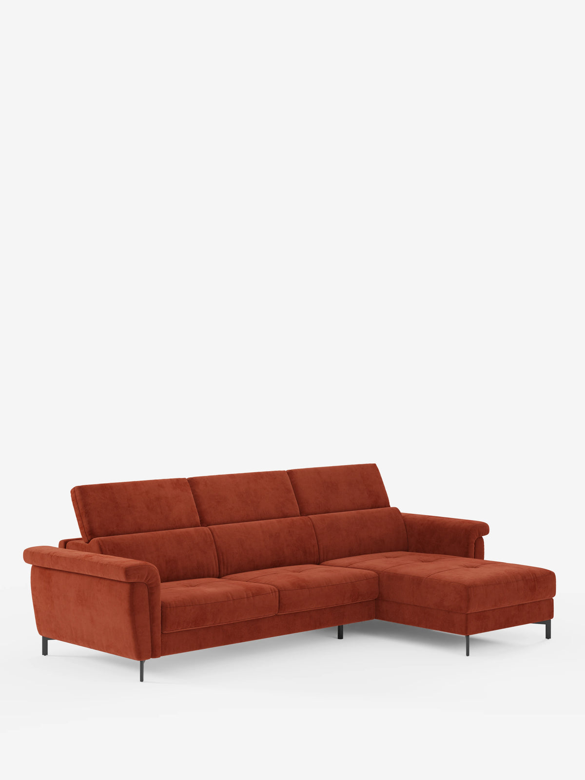 Capri sofá cama esquinero con chaise longue con canapé y reposacabezas reclinables -en tejido antimanchas elegante T30