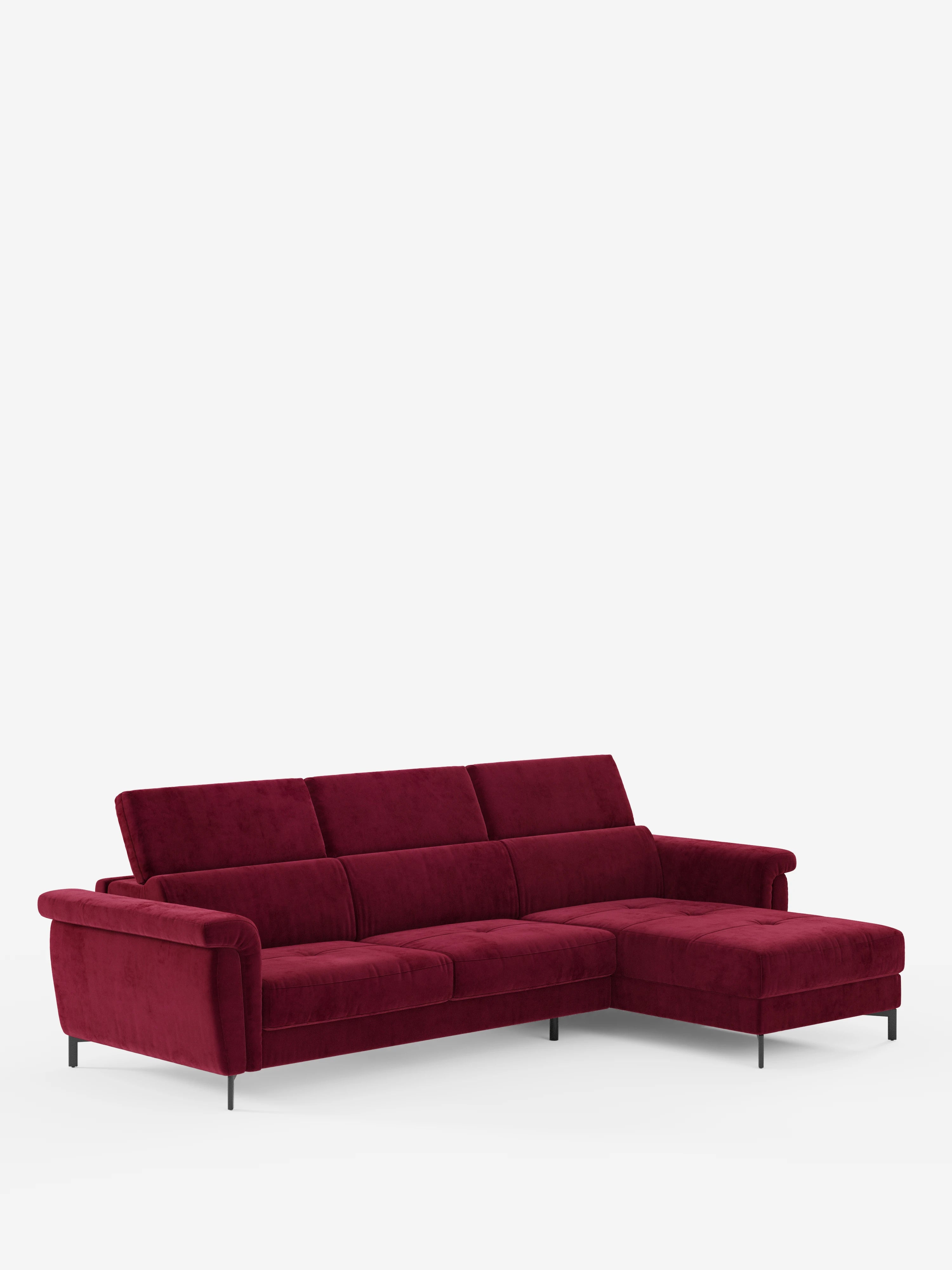 Capri sofá cama esquinero con chaise longue con canapé y reposacabezas reclinables -en tejido antimanchas elegante T30