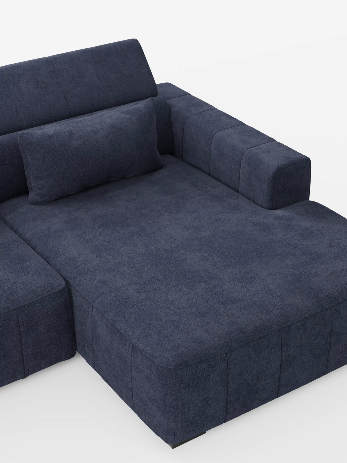 Doric Sofá esquinero con chaise longue y asientos extensibles con relax eléctrico - reposacabezas reclinables en tejido antimanchas T23