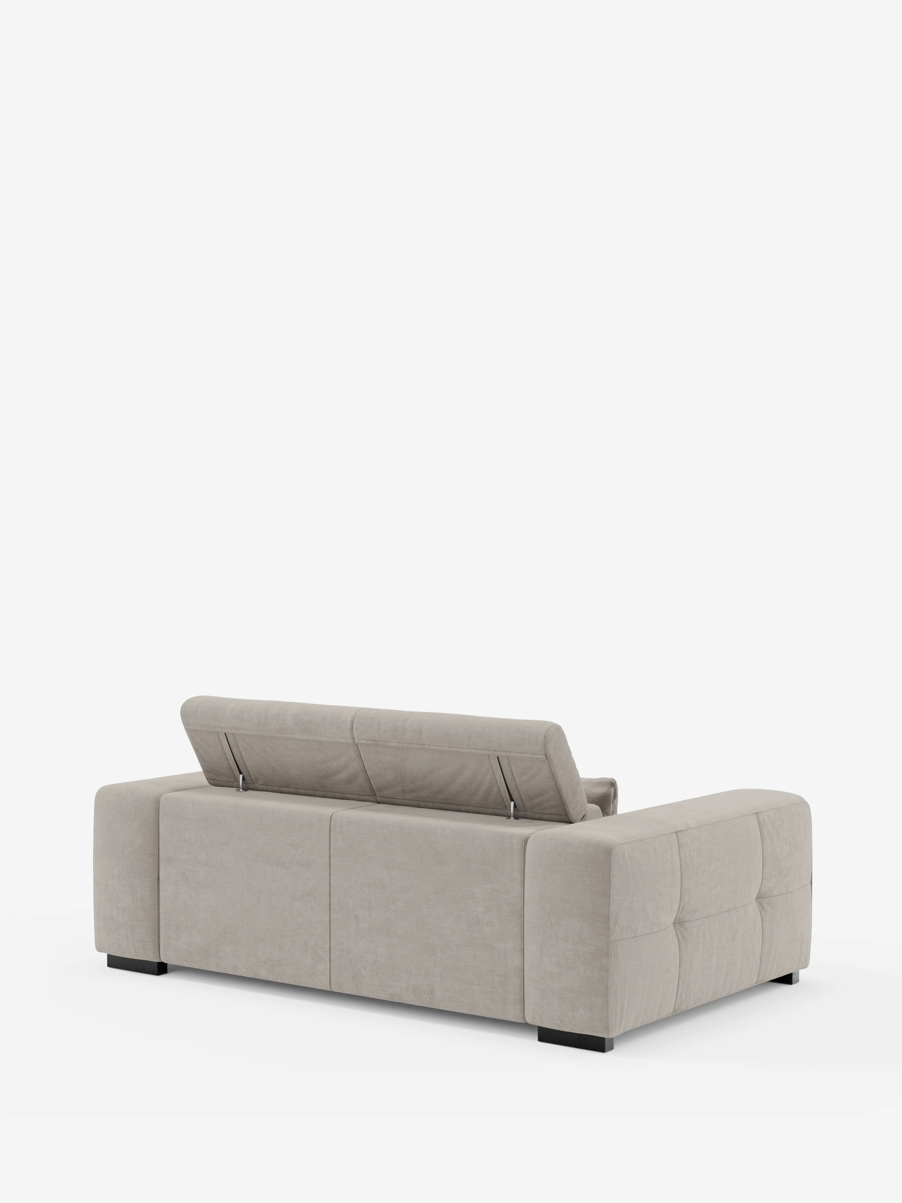 Monarch Sofá con relax eléctrico para alargar los asientos y reposacabezas reclinable en tejido suave antimanchas T31