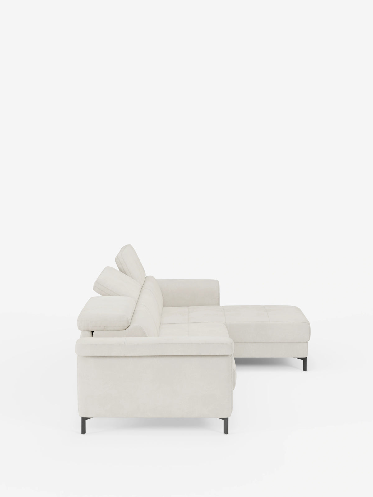 Capri sofá cama esquinero con chaise longue con canapé y reposacabezas reclinables -en tejido antimanchas elegante T30