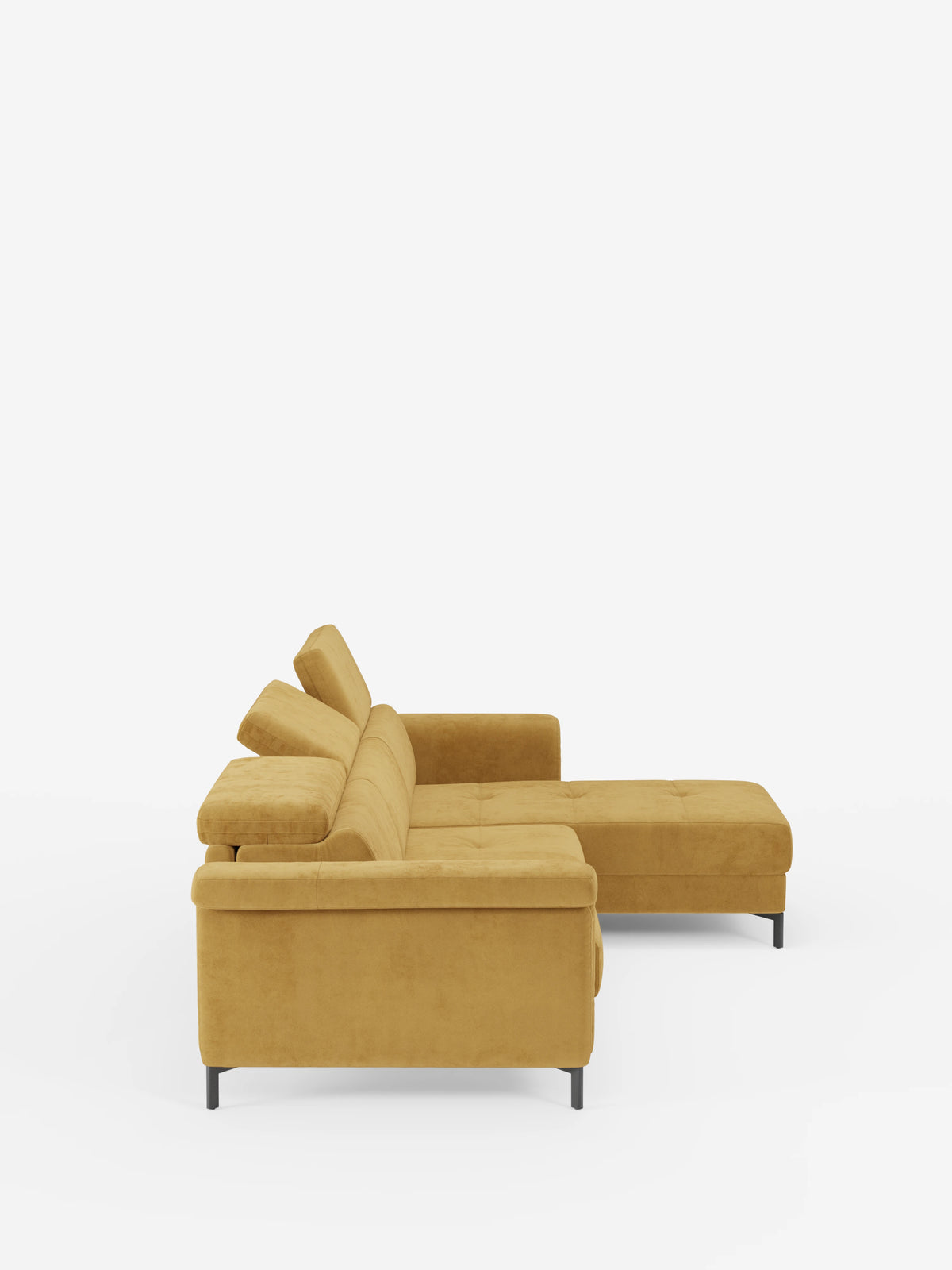 Capri sofá cama esquinero con chaise longue con canapé y reposacabezas reclinables -en tejido antimanchas elegante T30