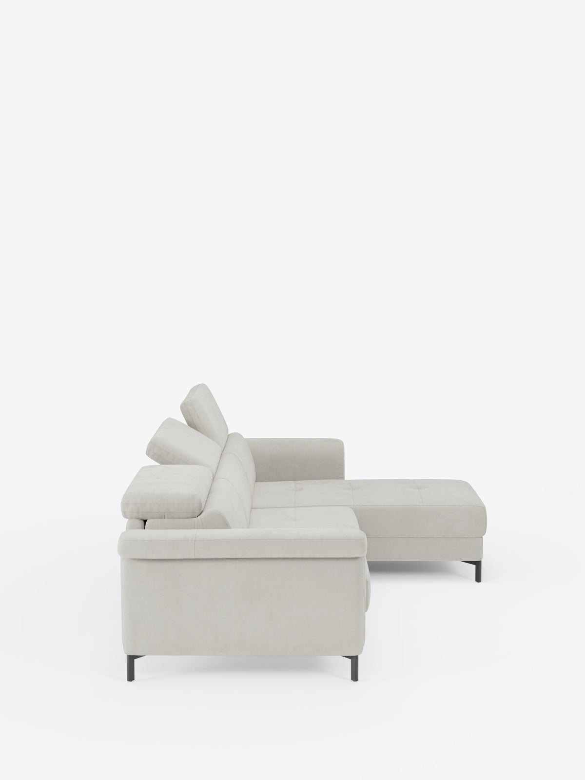 Capri sofá cama esquinero con chaise longue con canapé y reposacabezas reclinables -en tejido antimanchas elegante T30