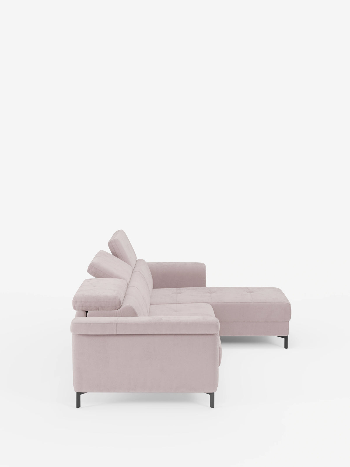 Capri sofá cama esquinero con chaise longue con canapé y reposacabezas reclinables -en tejido antimanchas elegante T30