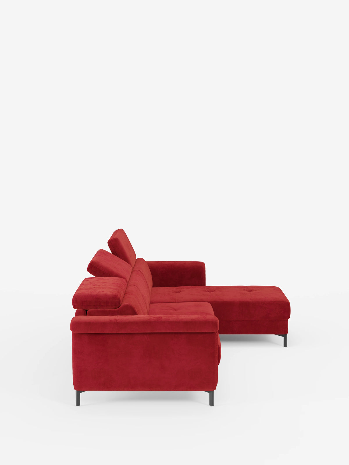 Capri sofá cama esquinero con chaise longue con canapé y reposacabezas reclinables -en tejido antimanchas elegante T30