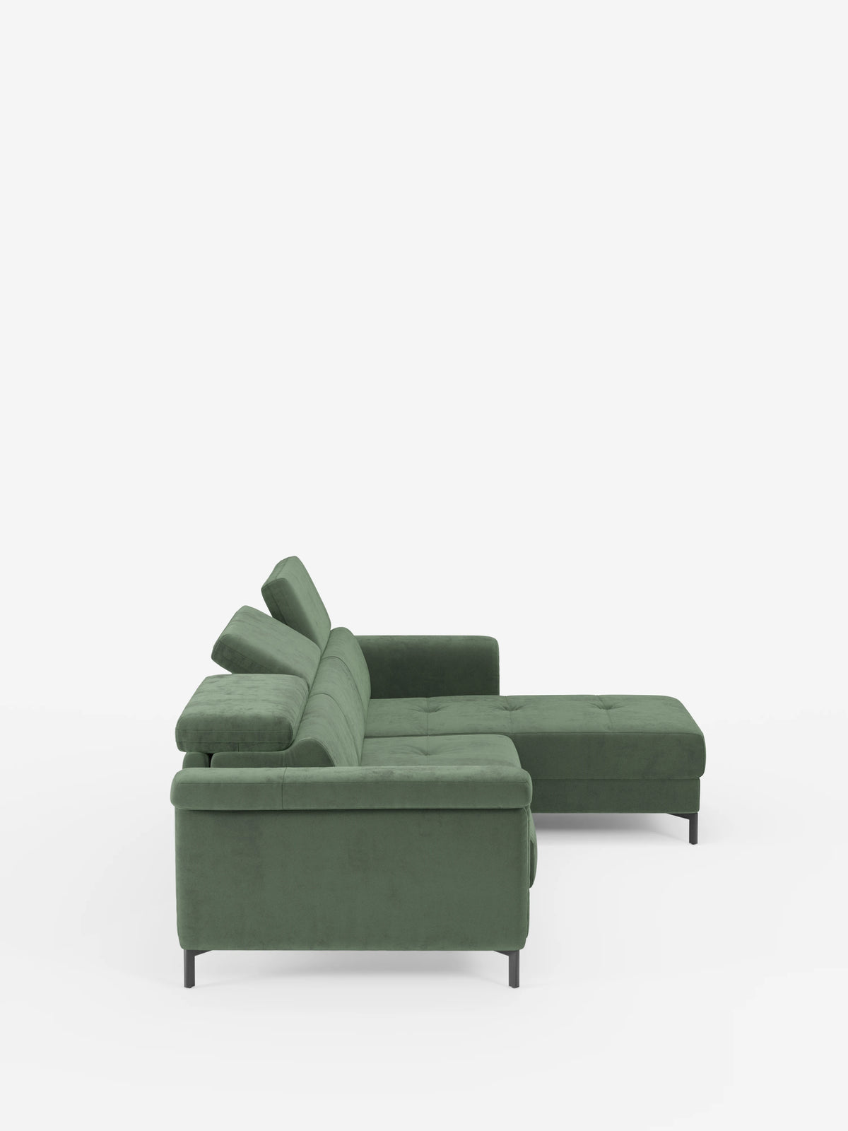 Capri sofá cama esquinero con chaise longue con canapé y reposacabezas reclinables -en tejido antimanchas elegante T30