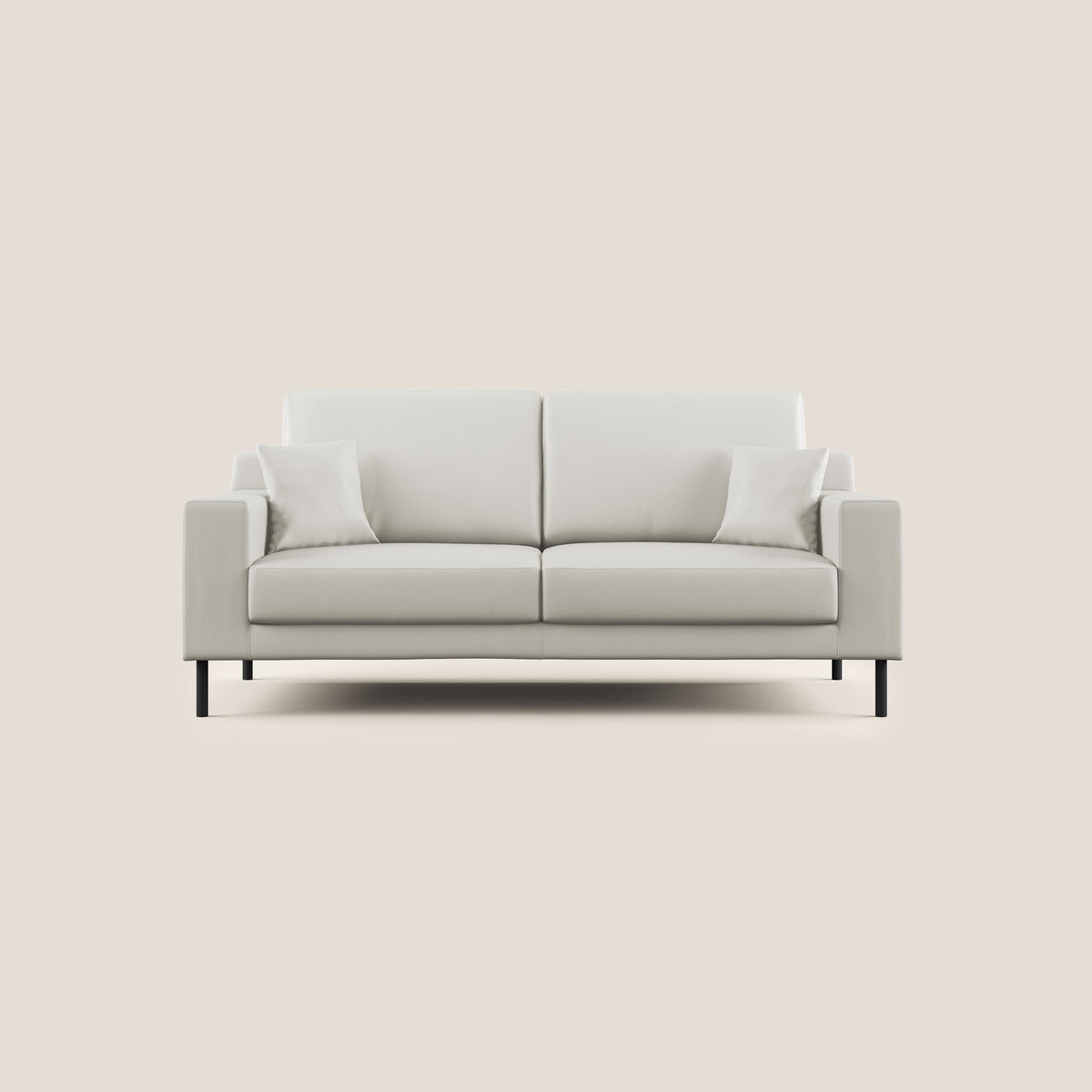 Uranio divano moderno lineare in Ecopelle impermeabile T04 bianco - divitt.sbs