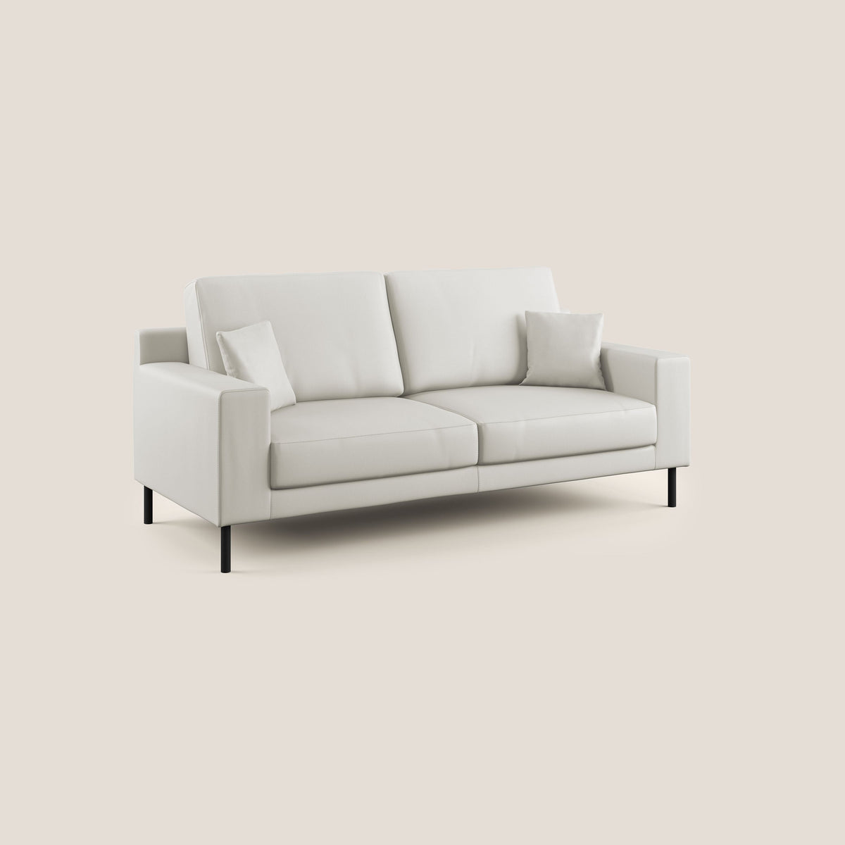 Uranio divano moderno lineare in Ecopelle impermeabile T04 bianco - divitt.sbs