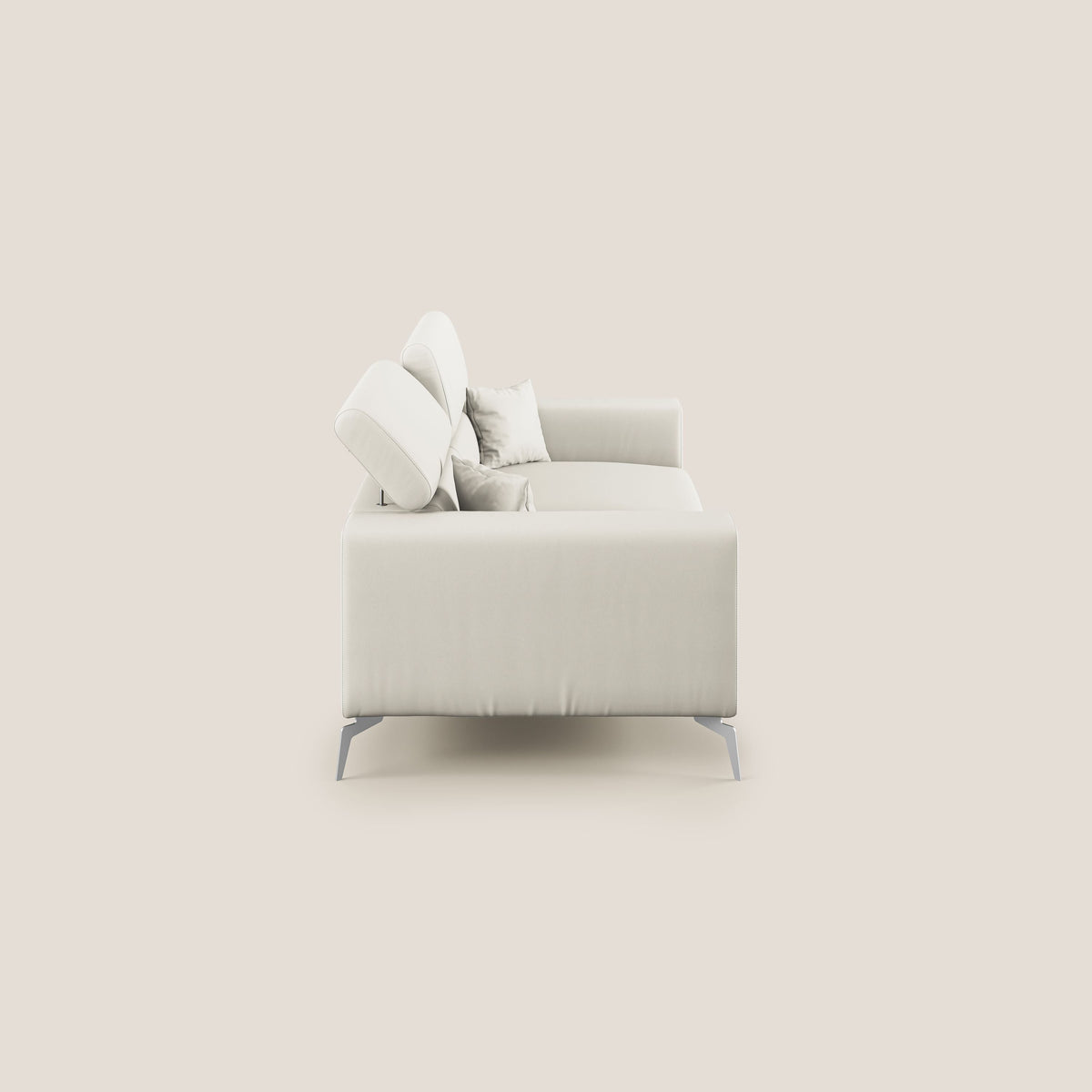 Blade Divano moderno con poggiatesta reclinabili in Ecopelle T04 bianco - divitt.sbs