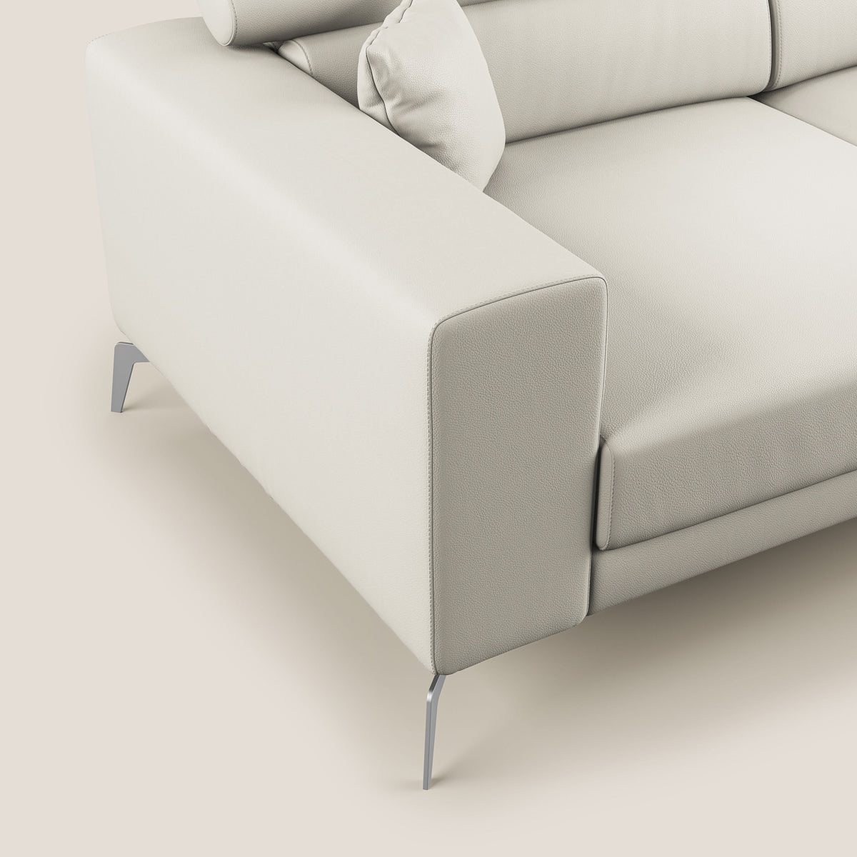 Blade Divano moderno con poggiatesta reclinabili in Ecopelle T04 bianco - divitt.sbs