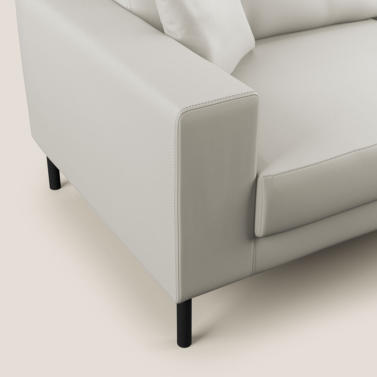 Uranio divano moderno lineare in Ecopelle impermeabile T04 bianco - divitt.sbs