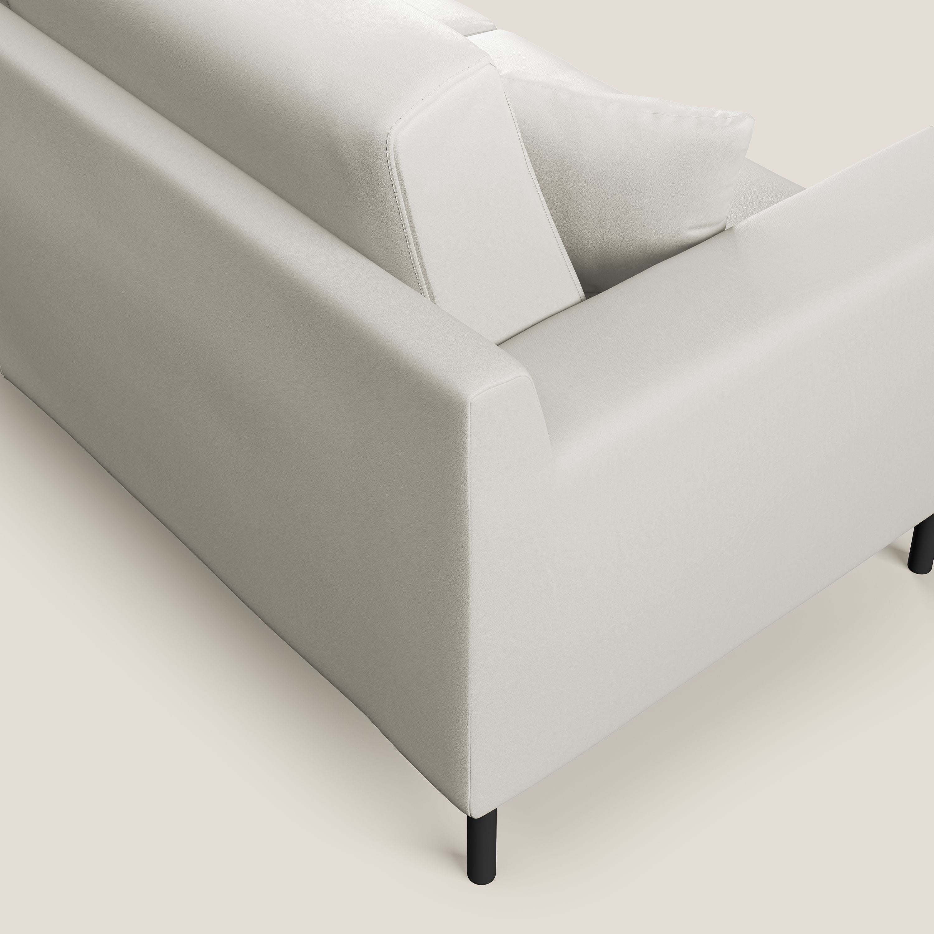 Uranio divano moderno lineare in Ecopelle impermeabile T04 bianco - divitt.sbs