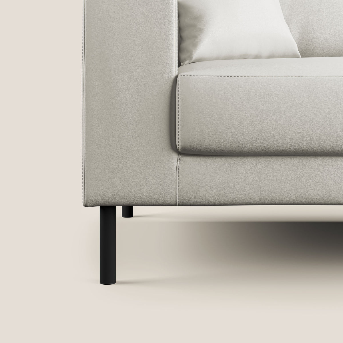 Uranio divano moderno lineare in Ecopelle impermeabile T04 bianco - divitt.sbs