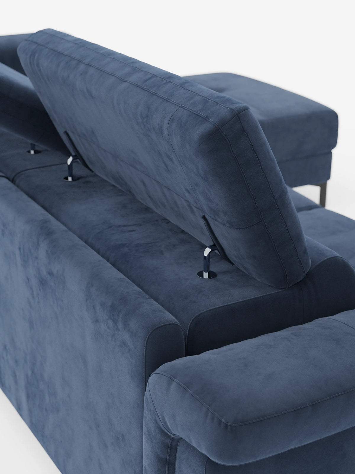 Capri sofá cama esquinero con chaise longue con canapé y reposacabezas reclinables -en tejido antimanchas elegante T30